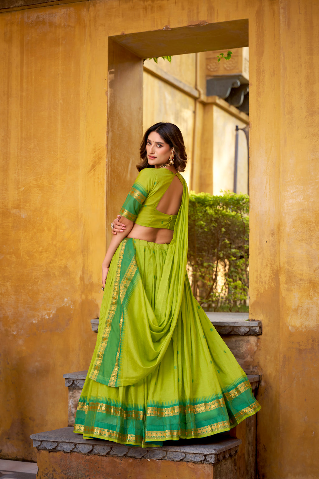 Pure Chanderi Zari Weaving Lehenga With Dupatta
