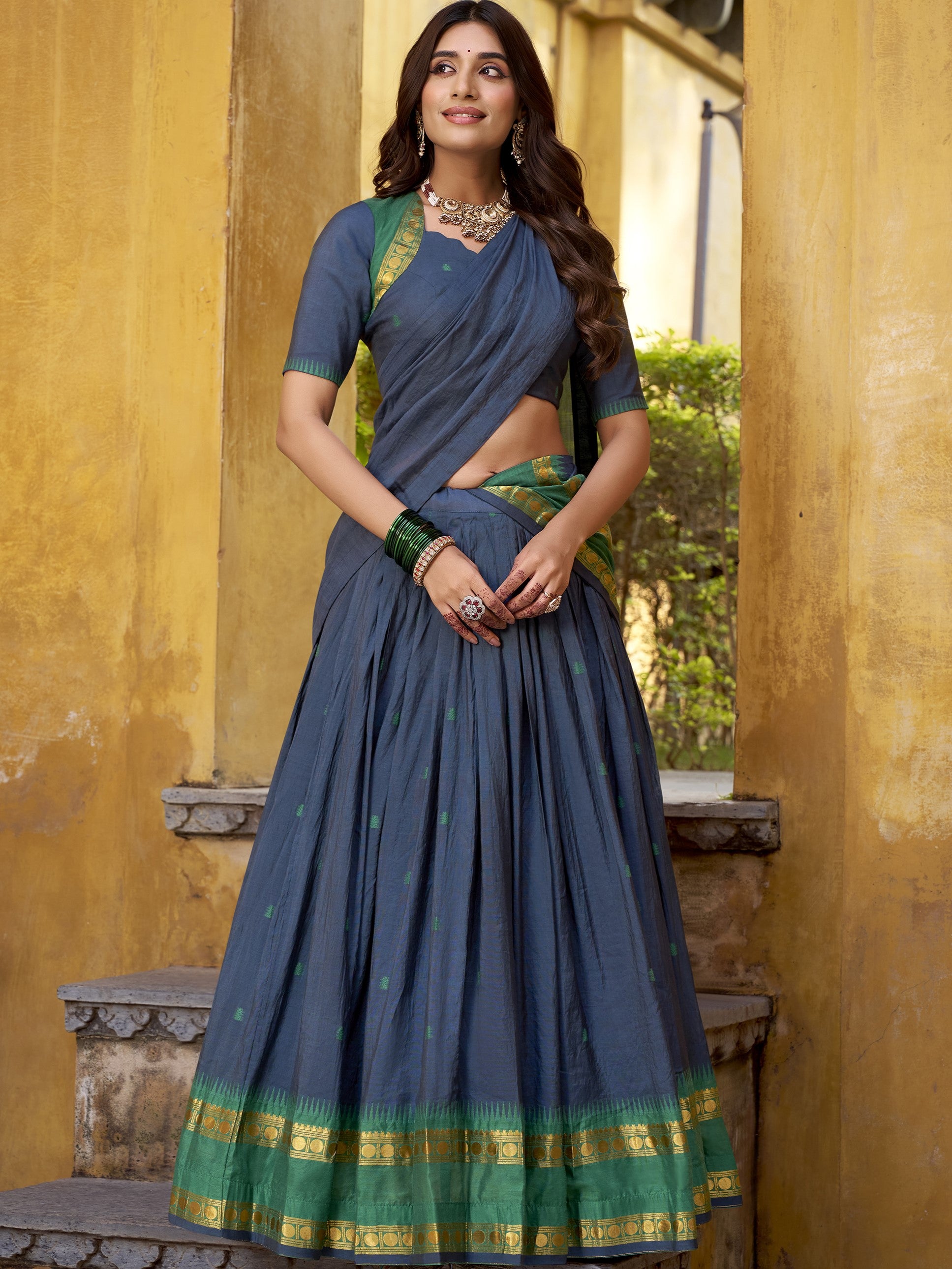 Pure Chanderi Zari Weaving Lehenga With Dupatta