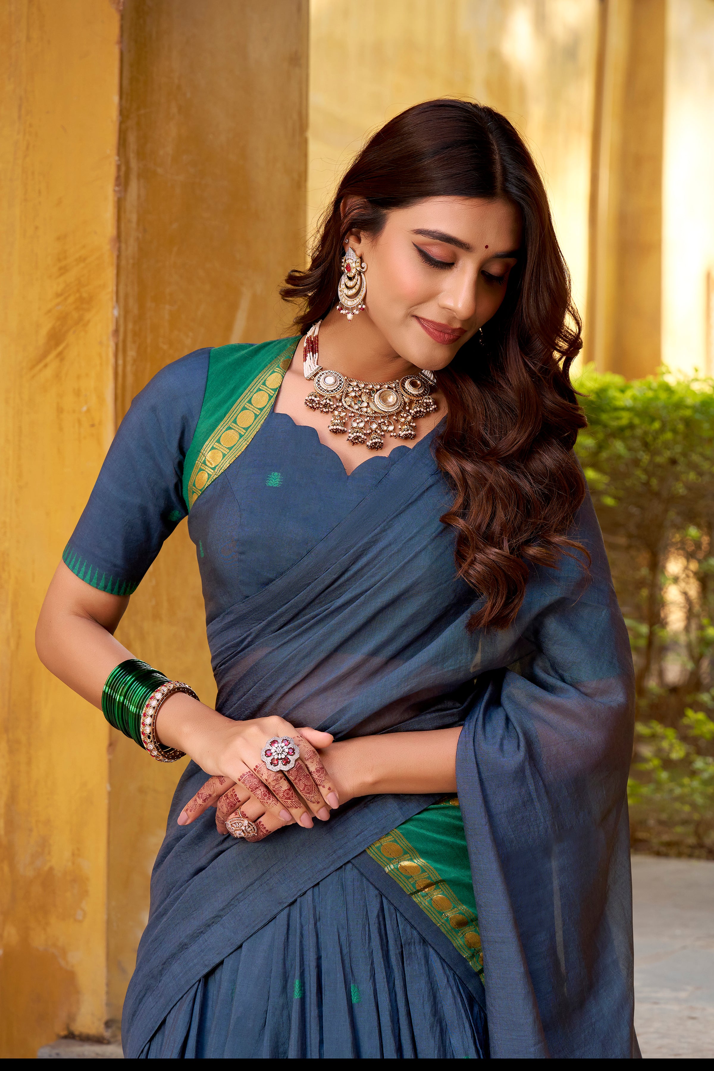 Pure Chanderi Zari Weaving Lehenga With Dupatta