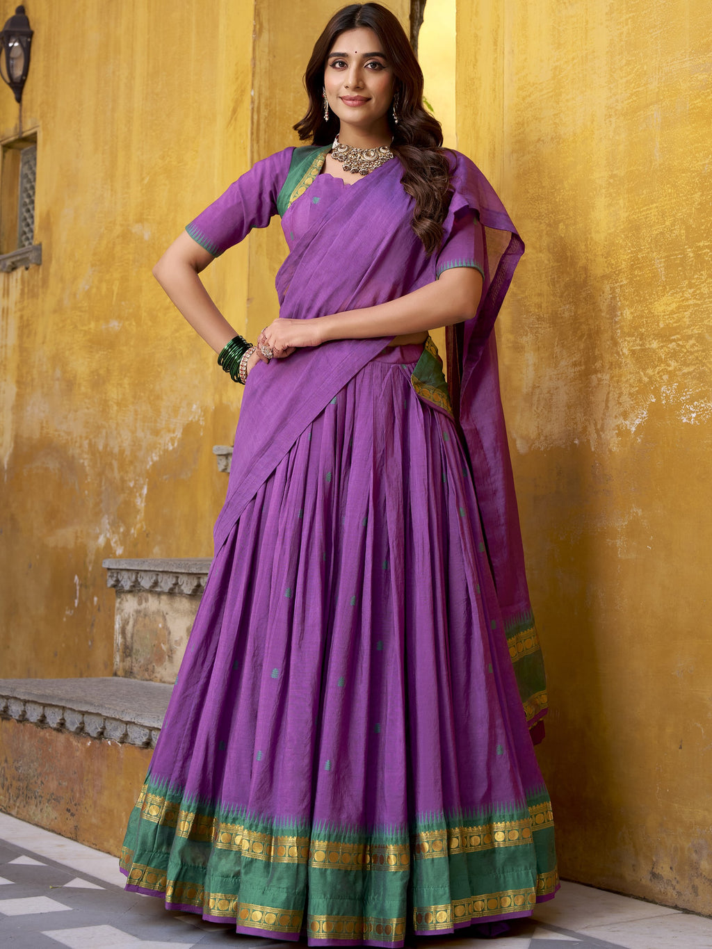 Pure Chanderi Zari Weaving Lehenga With Dupatta