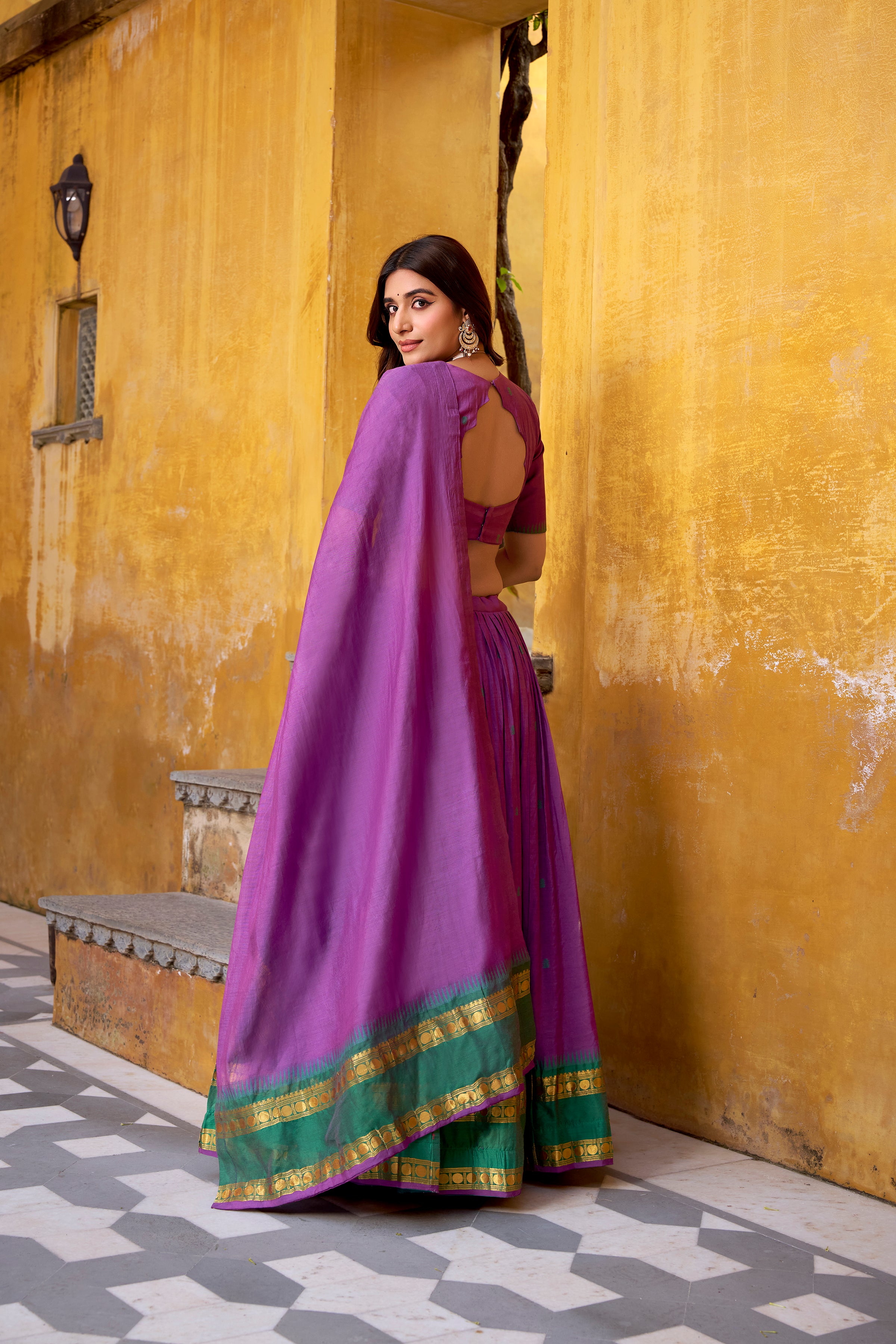 Pure Chanderi Zari Weaving Lehenga With Dupatta