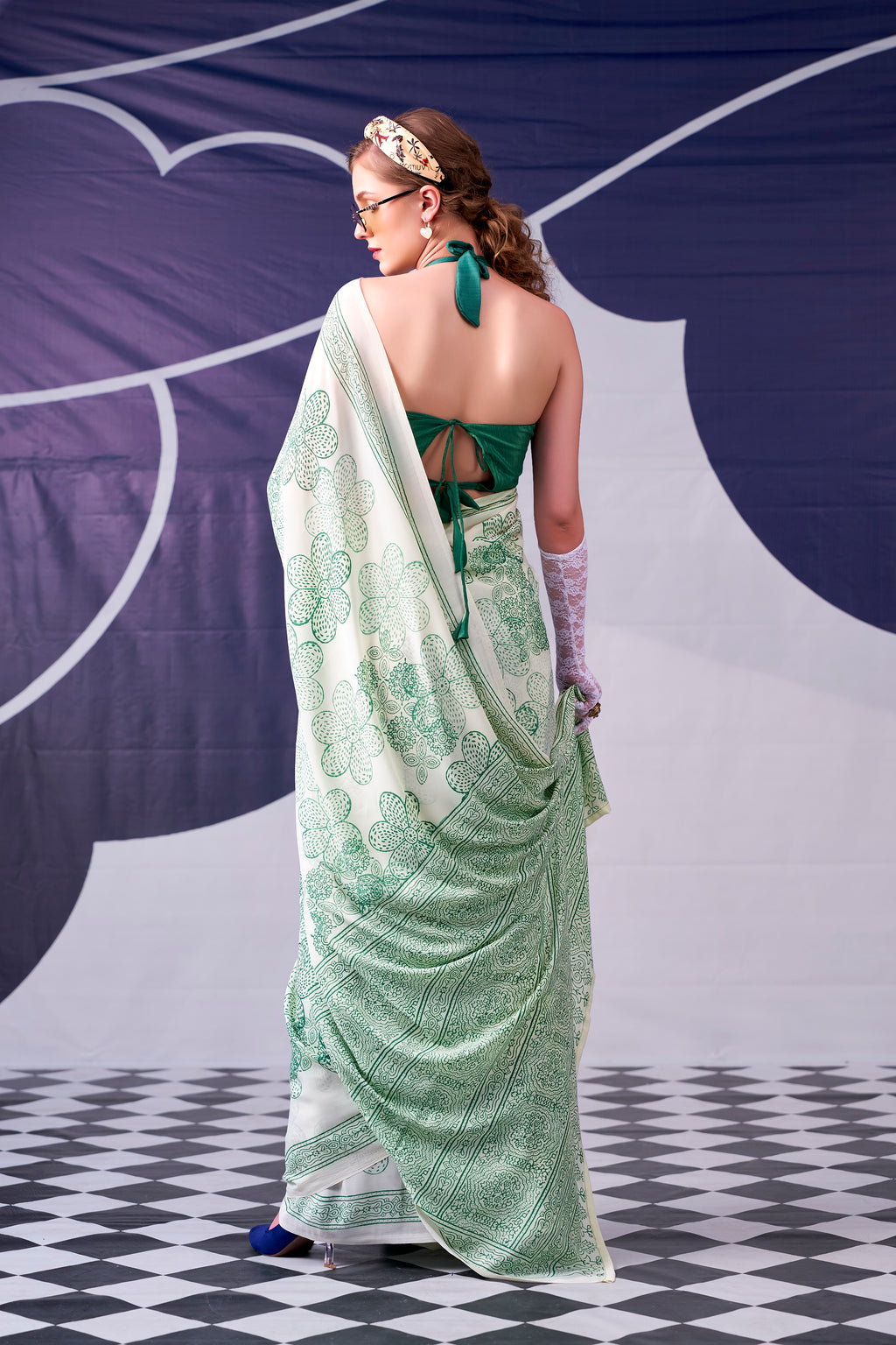 Satin Silk Floral Printed Saree