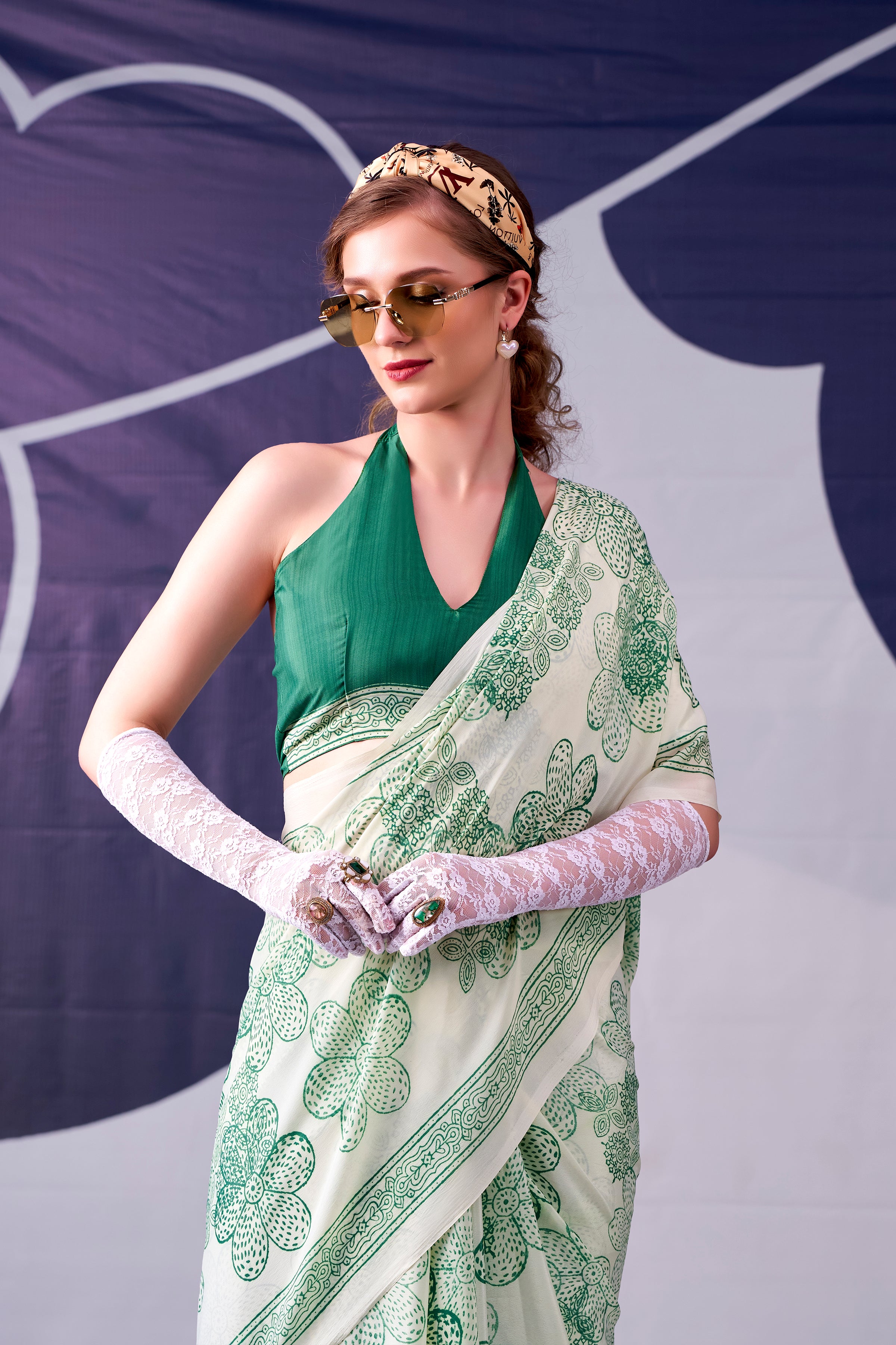 Satin Silk Floral Printed Saree
