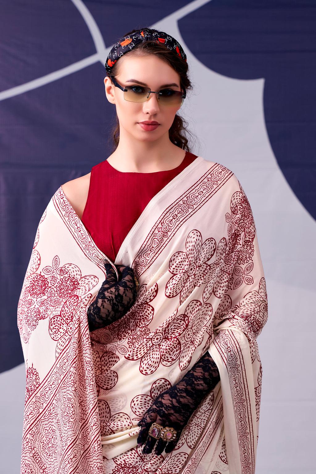 Satin Silk Floral Printed Saree