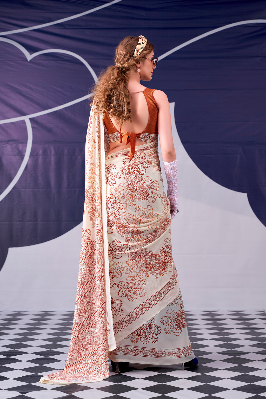 Satin Silk Floral Printed Saree