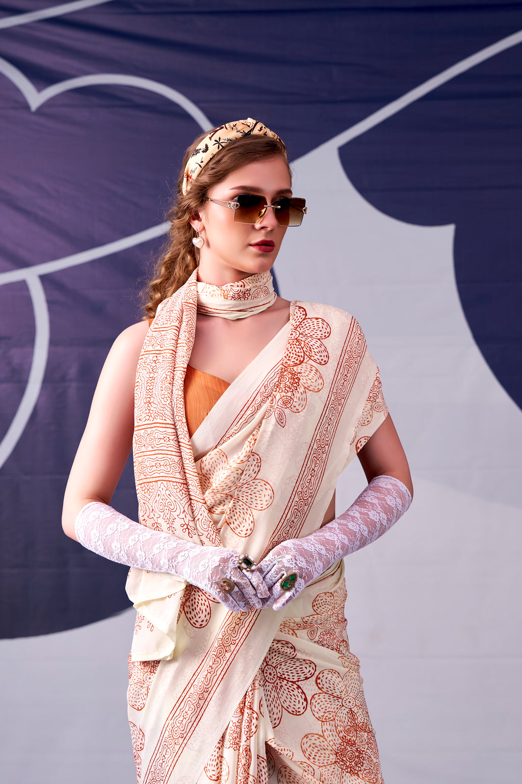 Satin Silk Floral Printed Saree