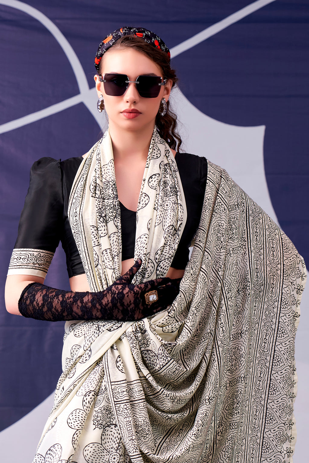 Satin Silk Floral Printed Saree