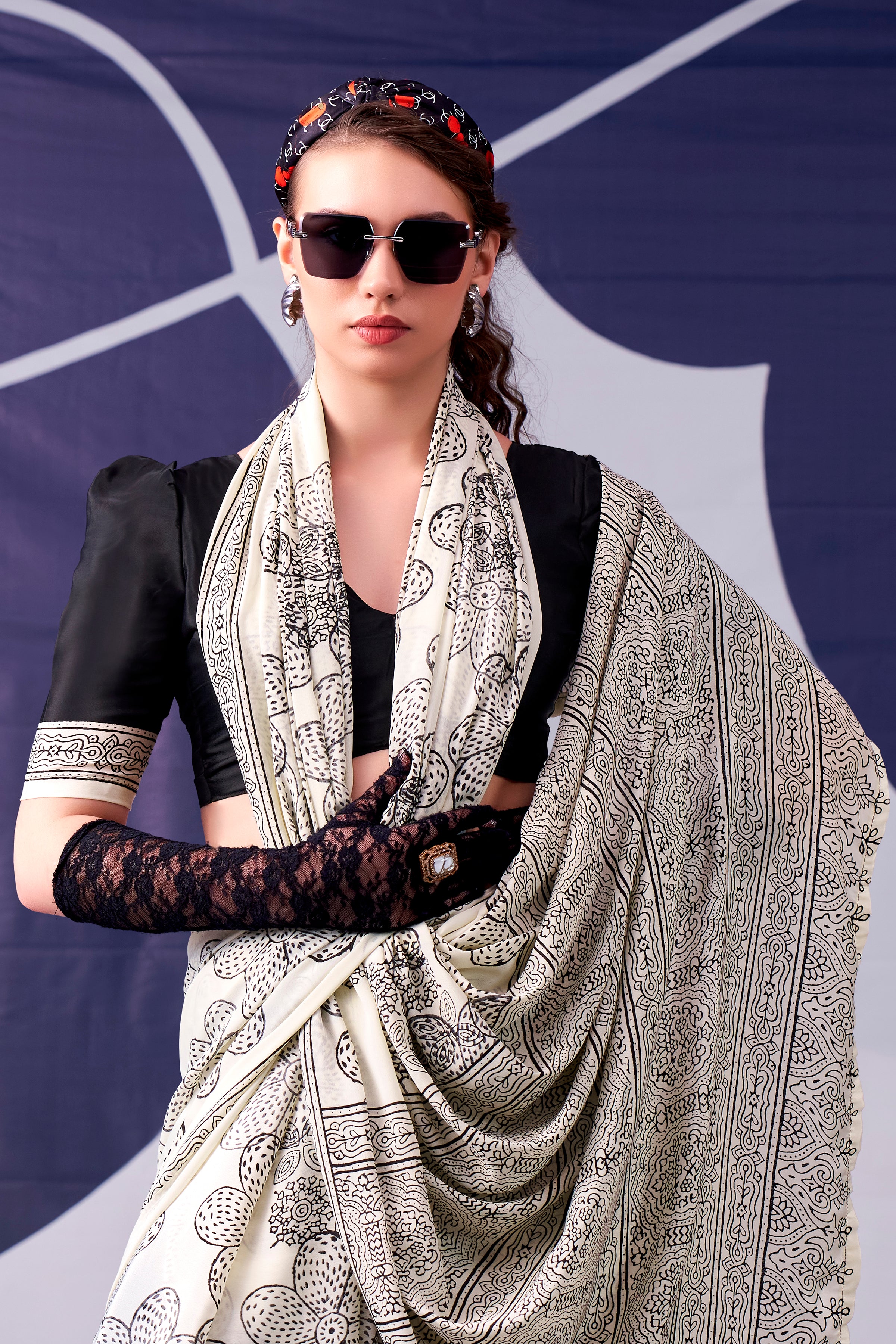Satin Silk Floral Printed Saree