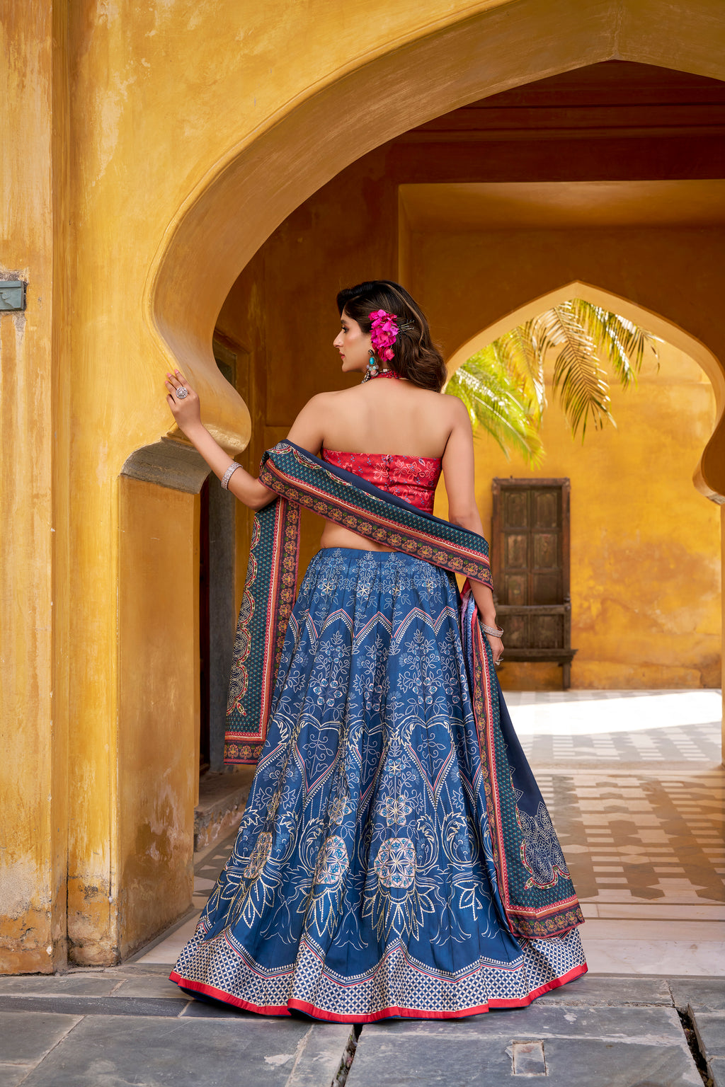 Vaishali Silk Bead Embroidered Lehenga With Dupatta
