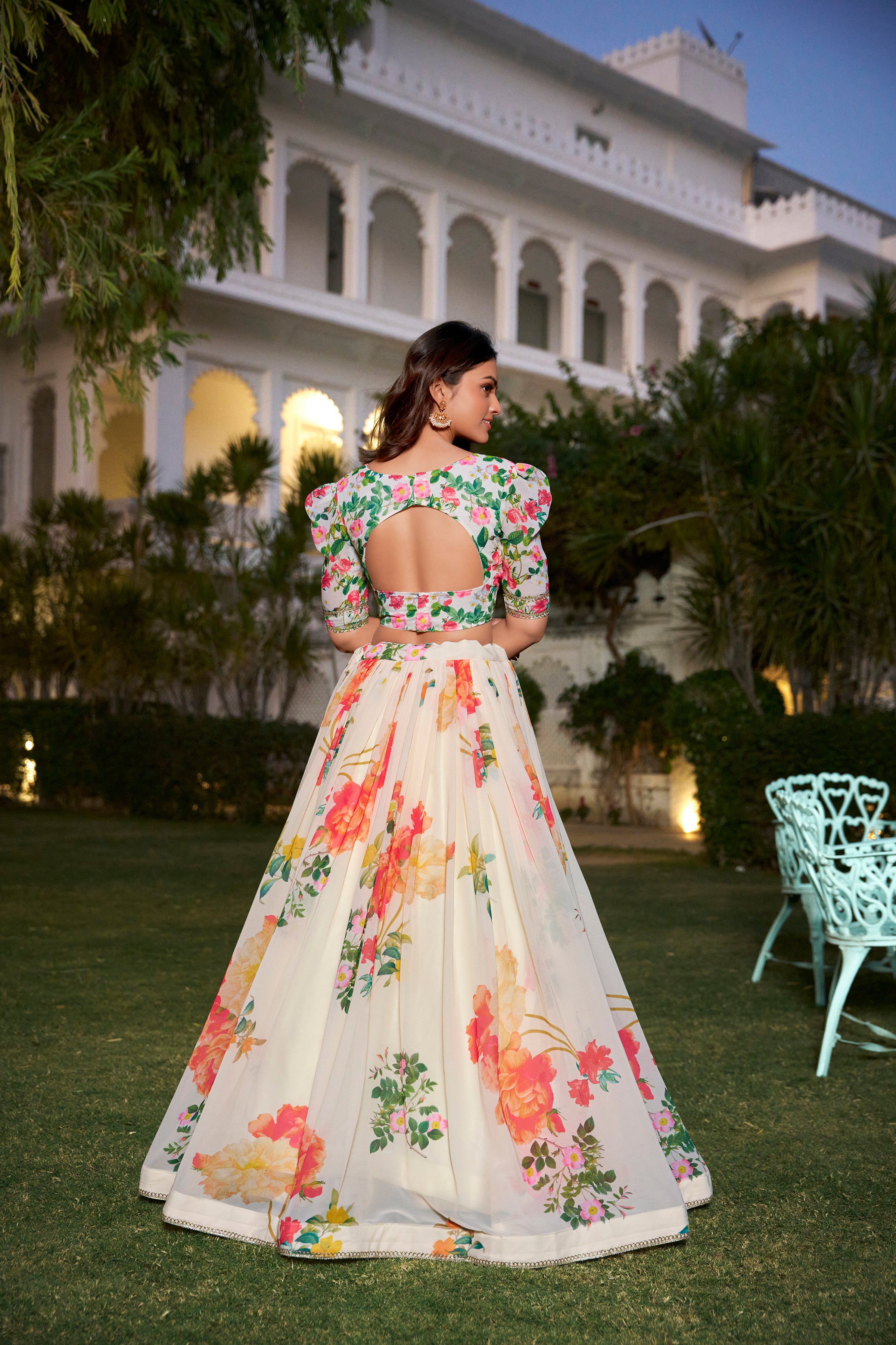Georgette Floral Printed Lehenga For Women