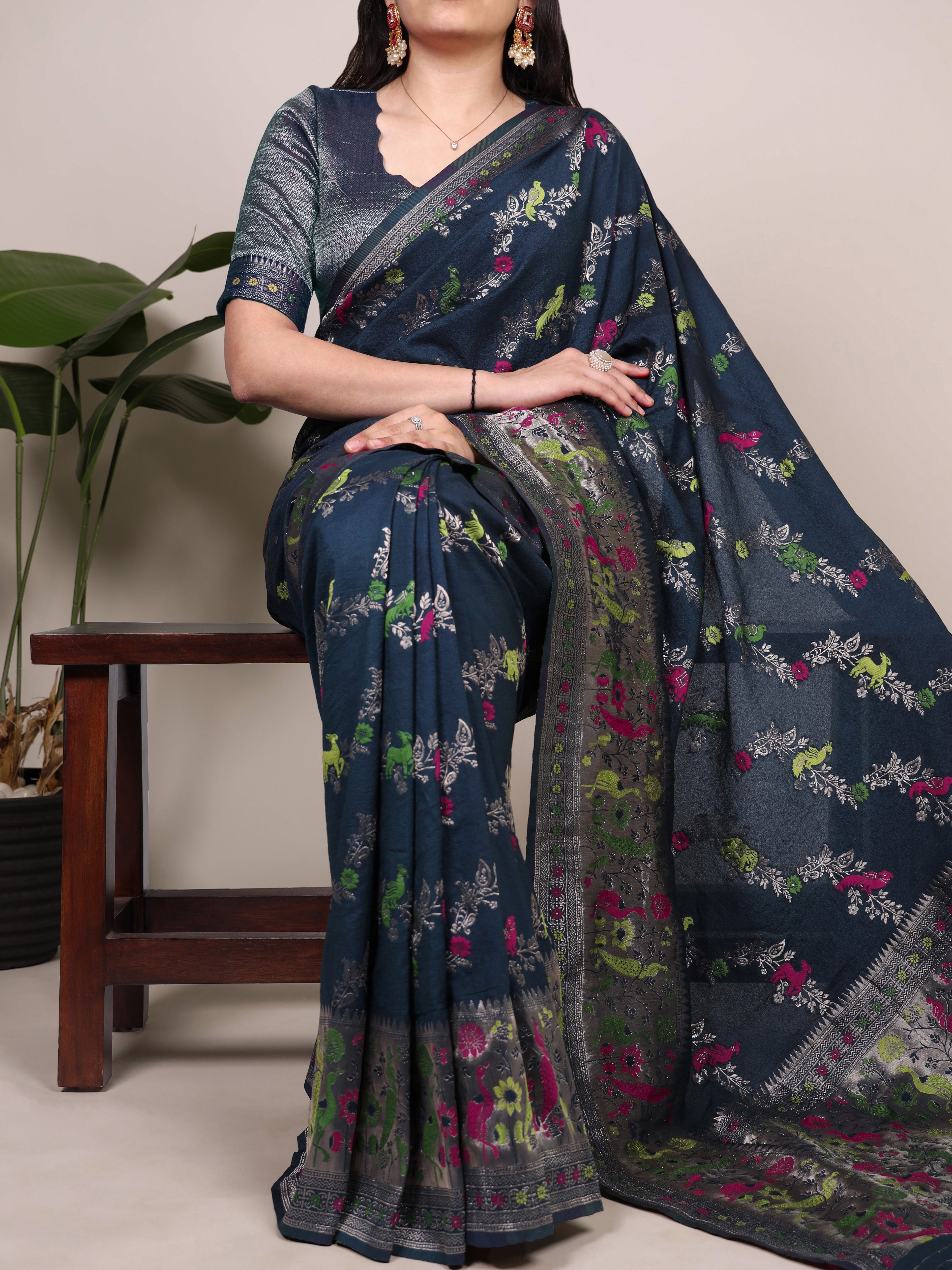 Naylon Weaving Work Saree