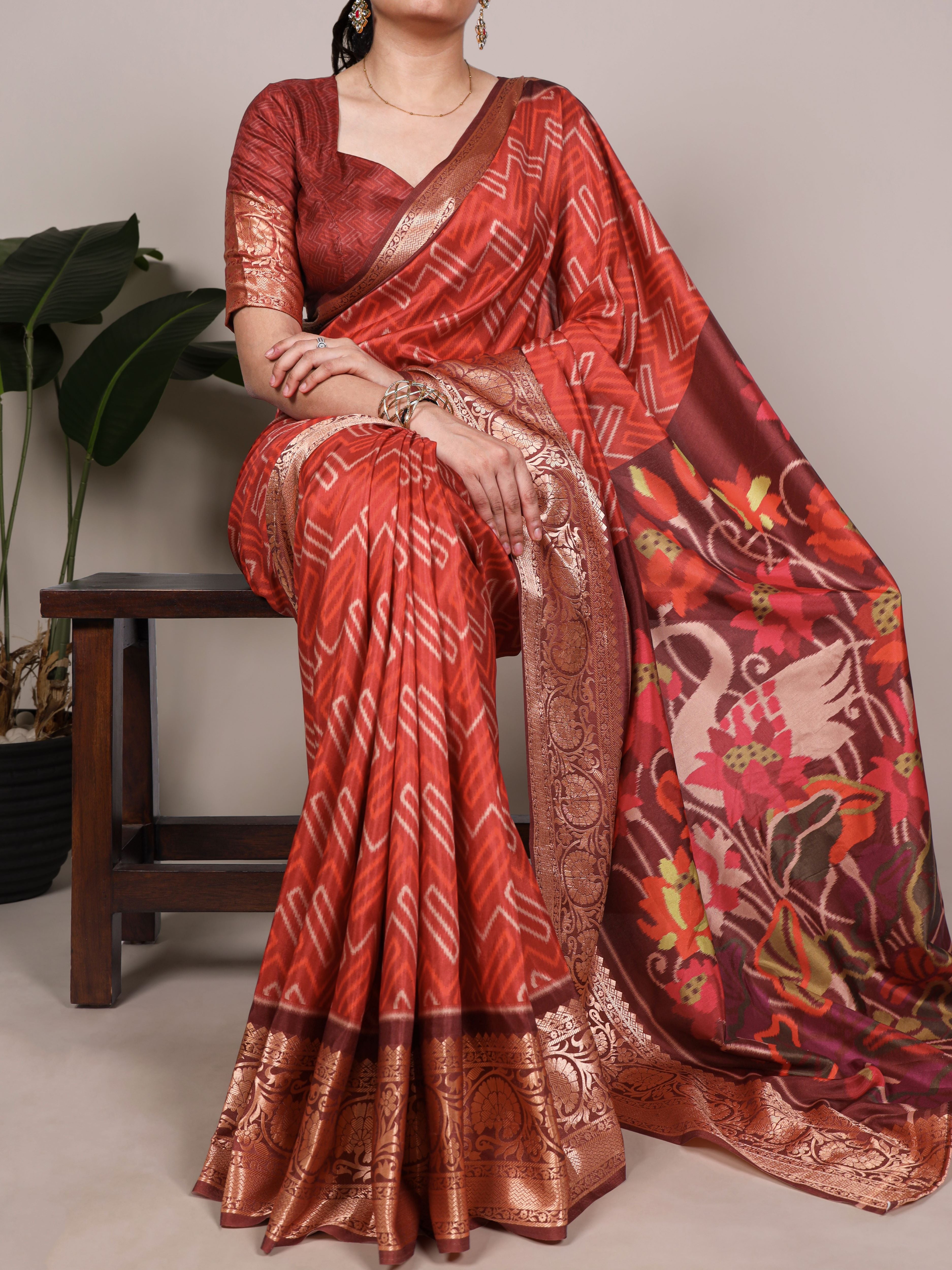 Tussar Silk Printed Saree