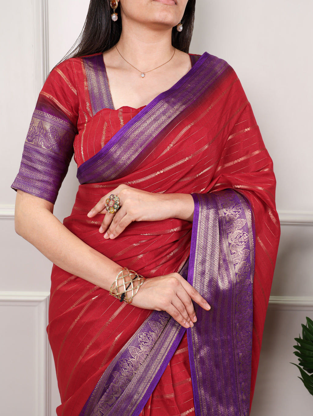 Crepe Zari Weaving Saree