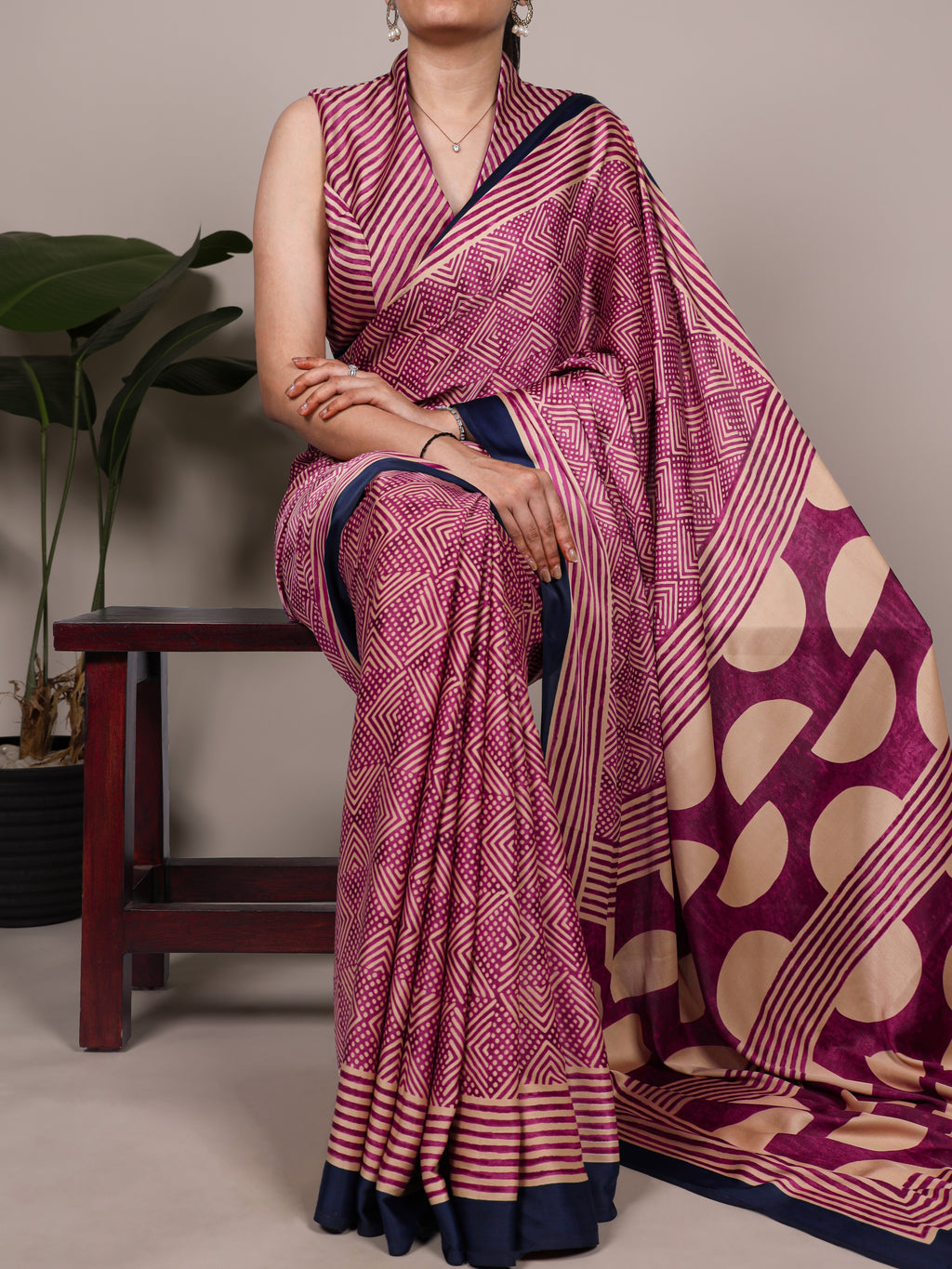 Dull Satin Printed Saree
