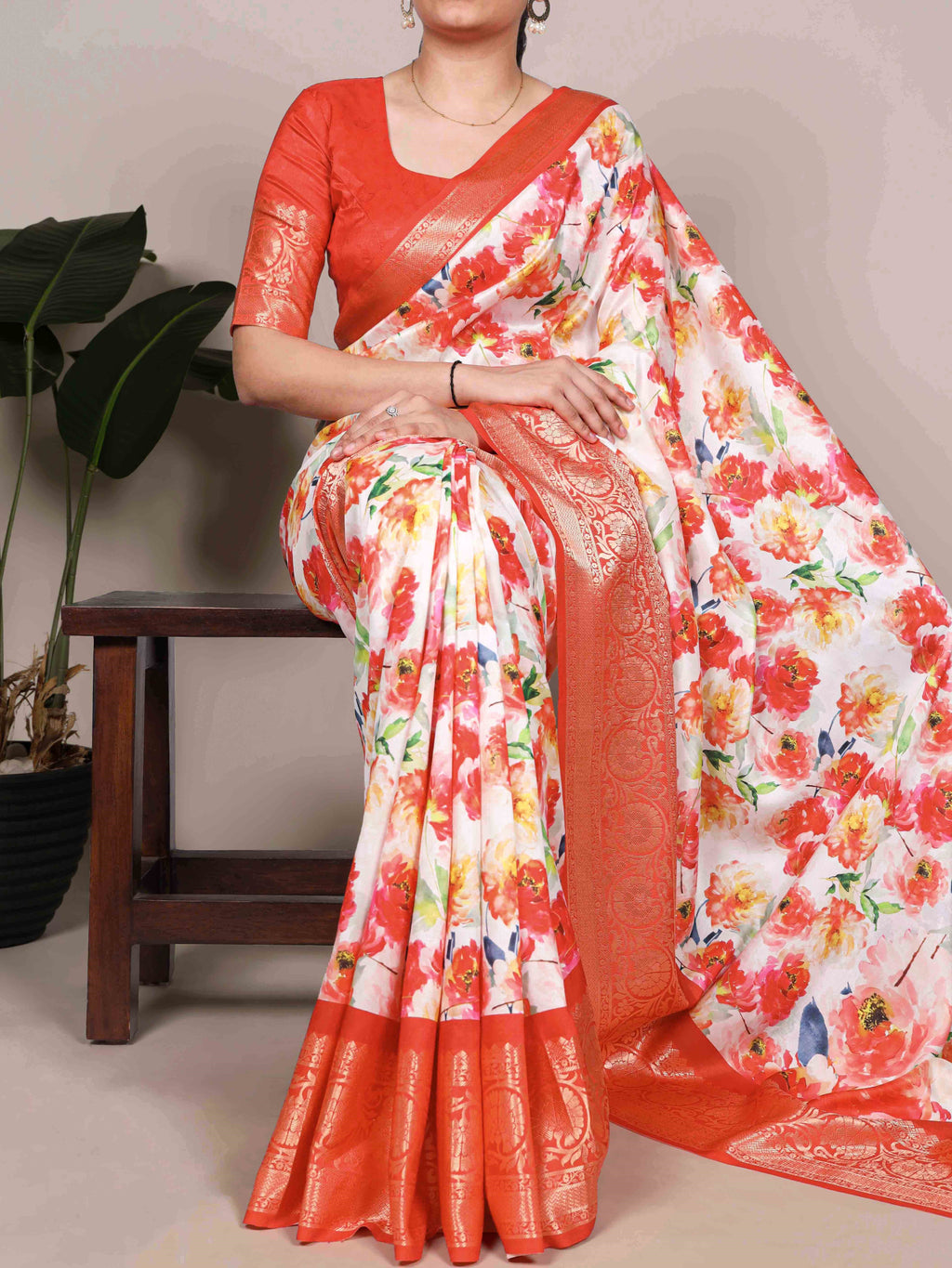 Tussar Silk Printed Saree