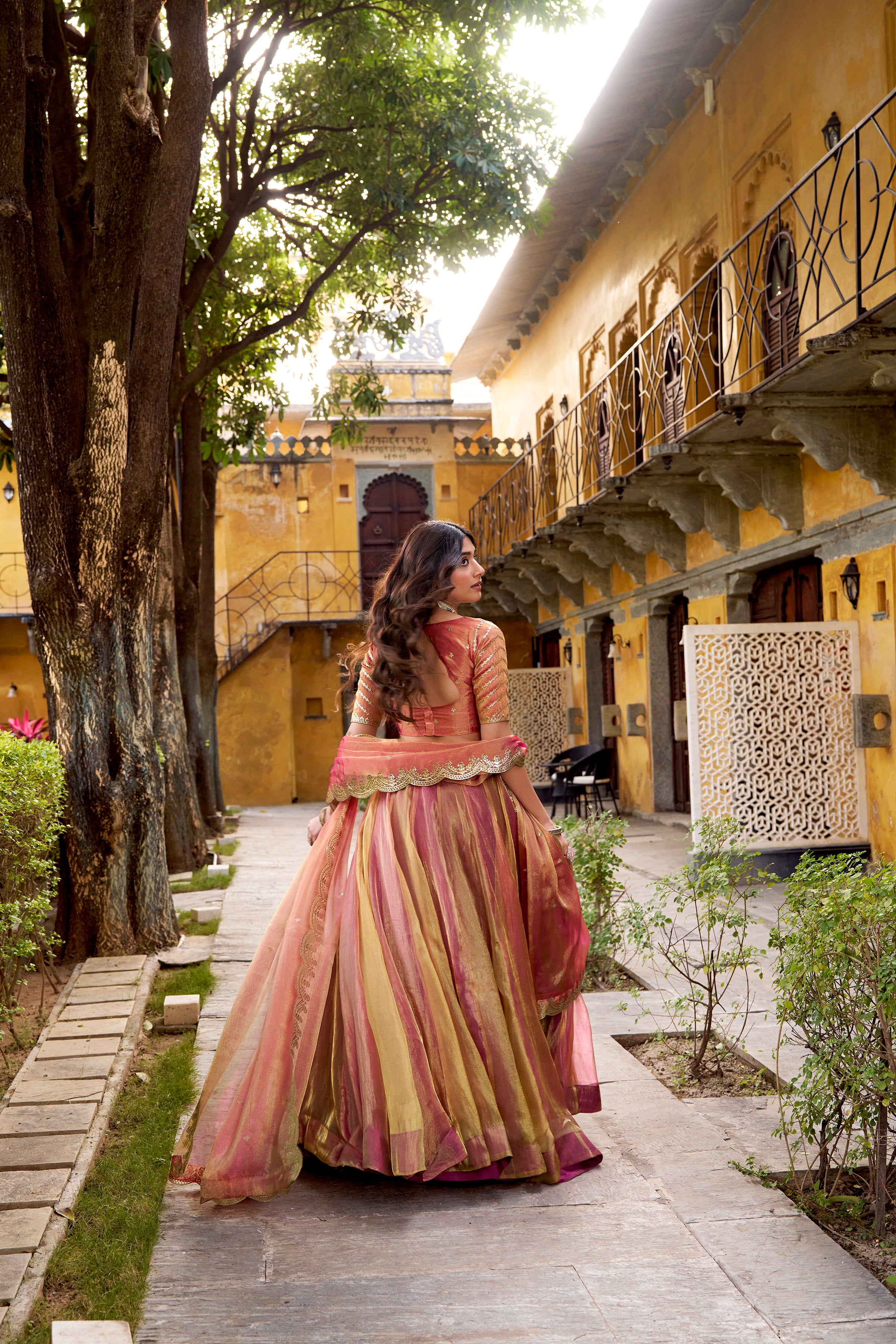 Silk Thread Embroidered Lehenga With Dupatta