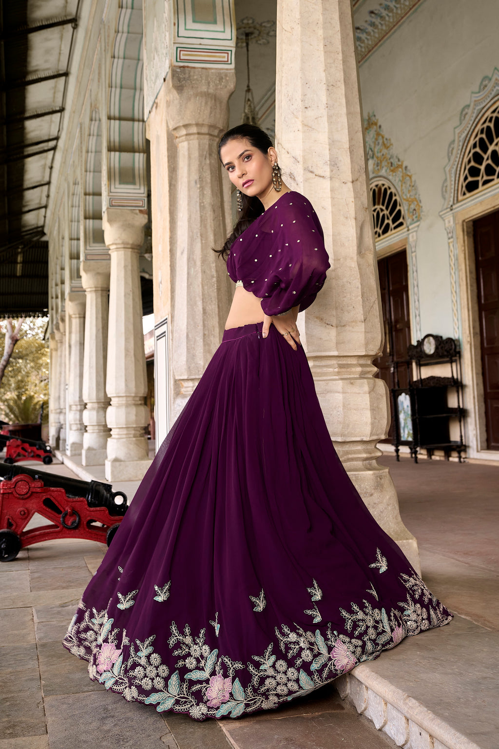 Georgette Thread Embroidered Lehenga