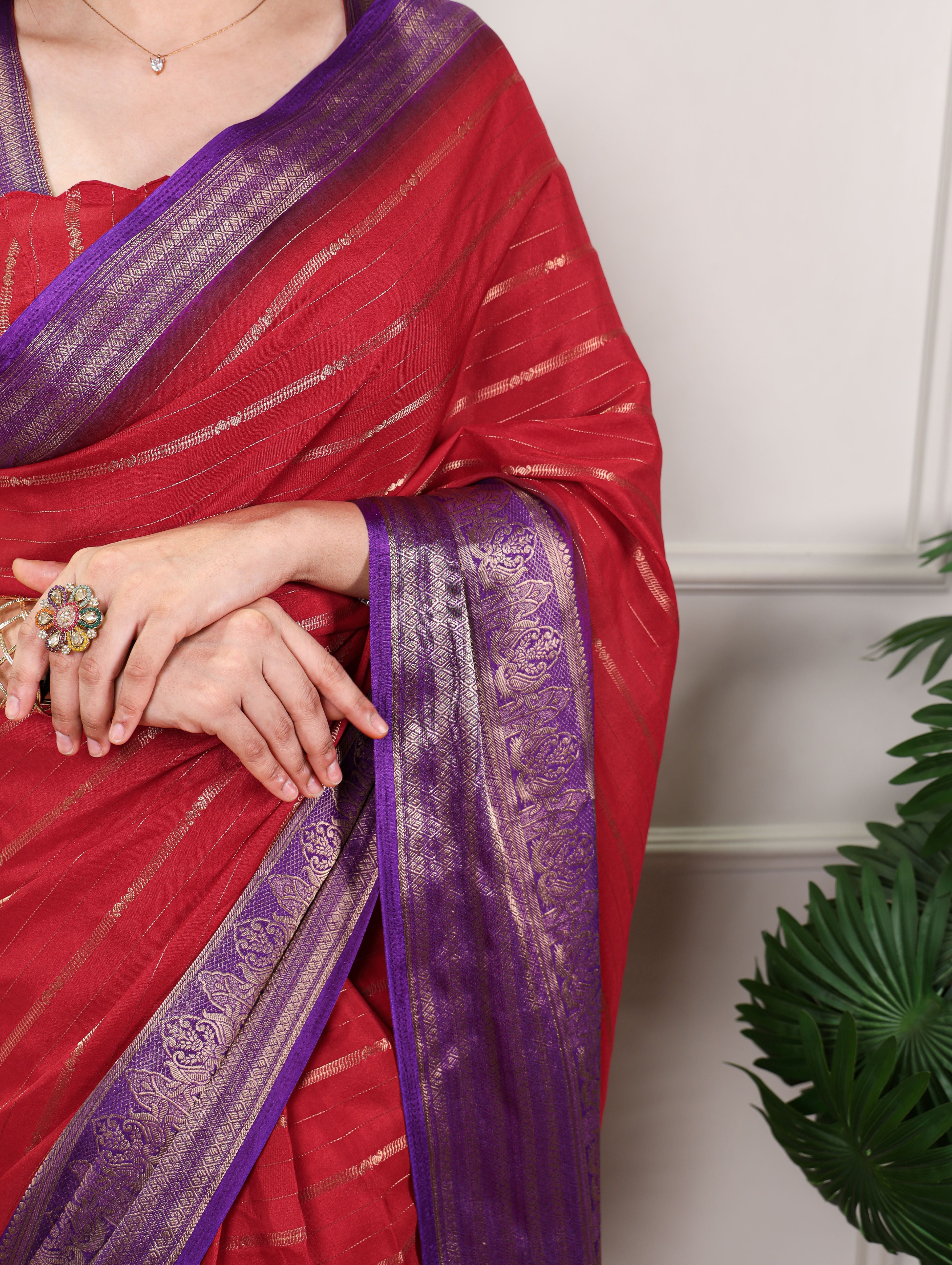 Crepe Zari Weaving Saree