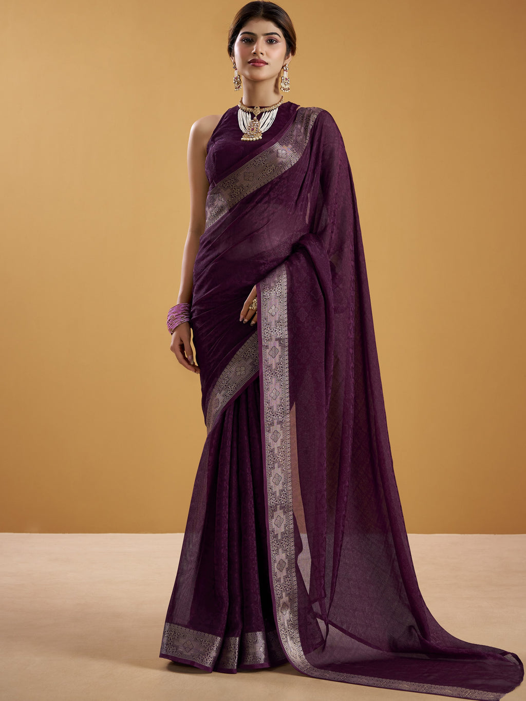 Shimmer Zari Weaving Saree