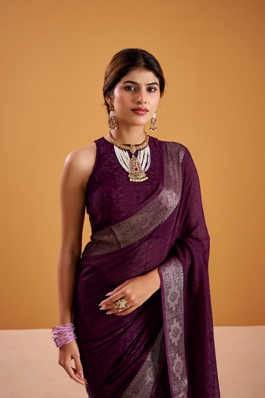 Shimmer Zari Weaving Saree