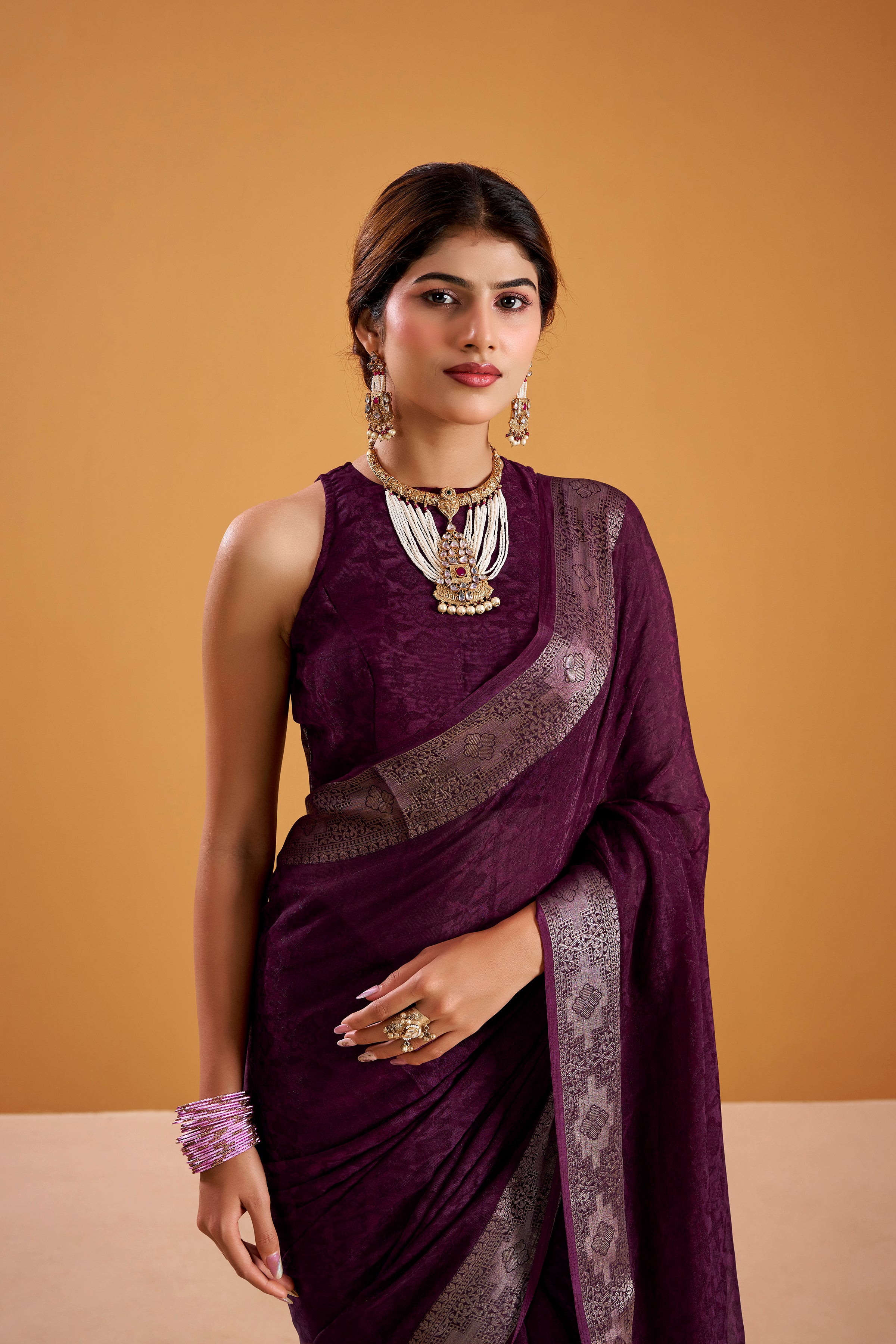 Shimmer Zari Weaving Saree