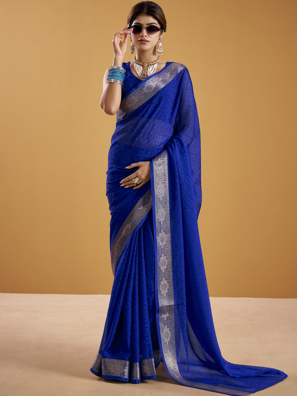 Shimmer Zari Weaving Saree