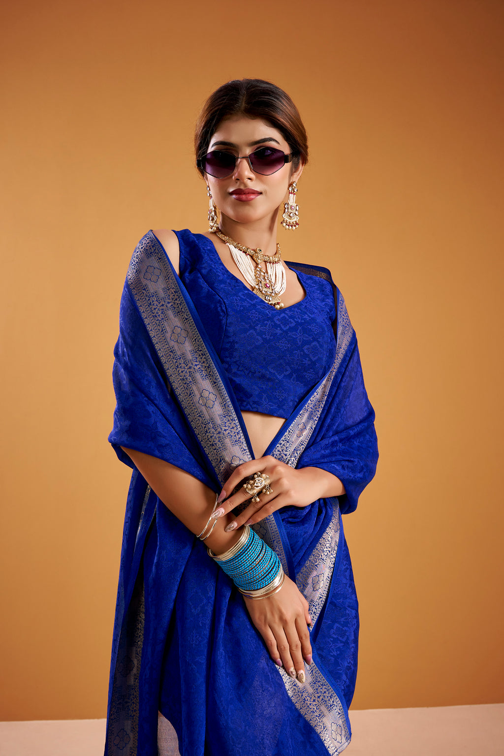 Shimmer Zari Weaving Saree