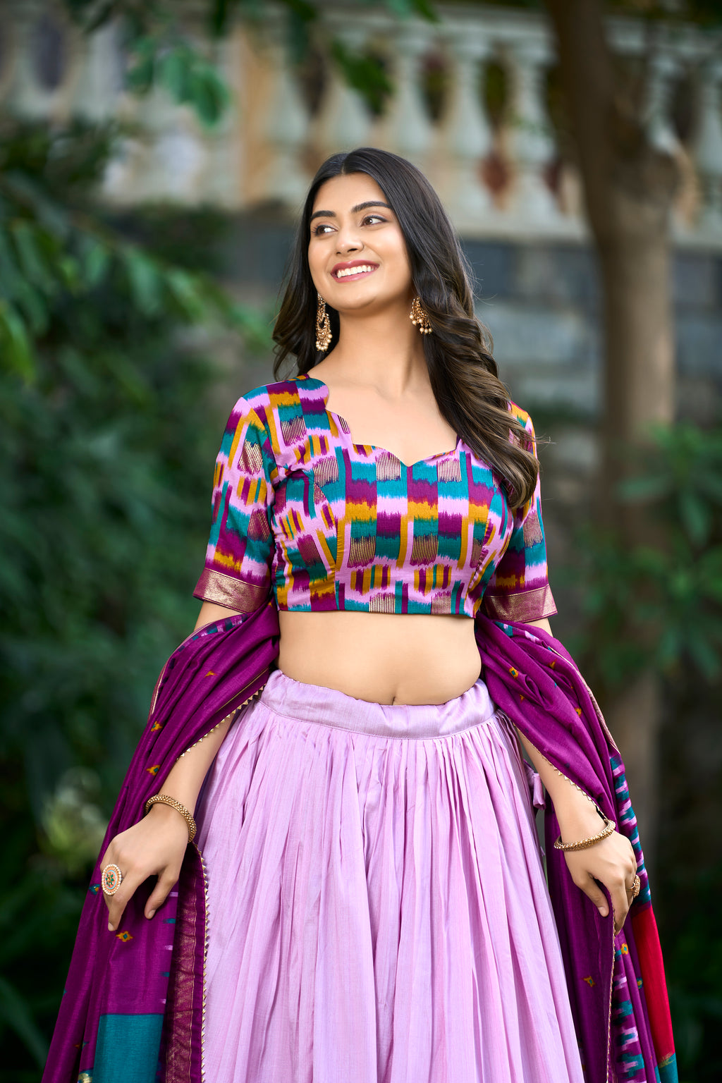 Tussar Silk Printed Lehenga For Women