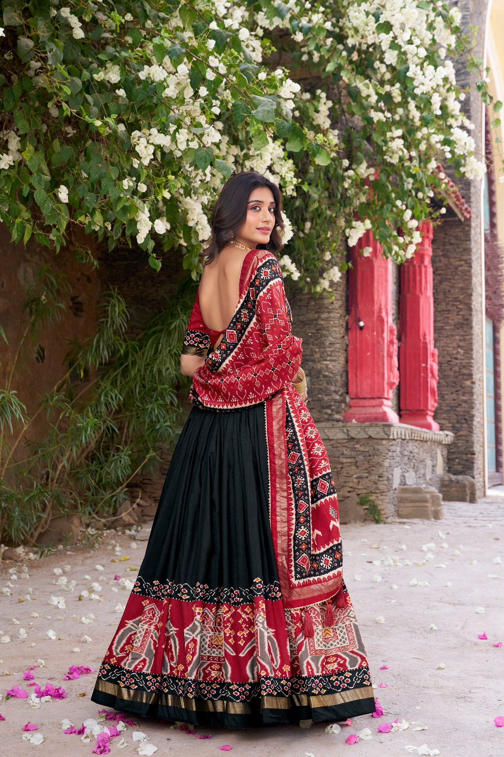 Tussar Silk Patola Printed Lehenga For Women