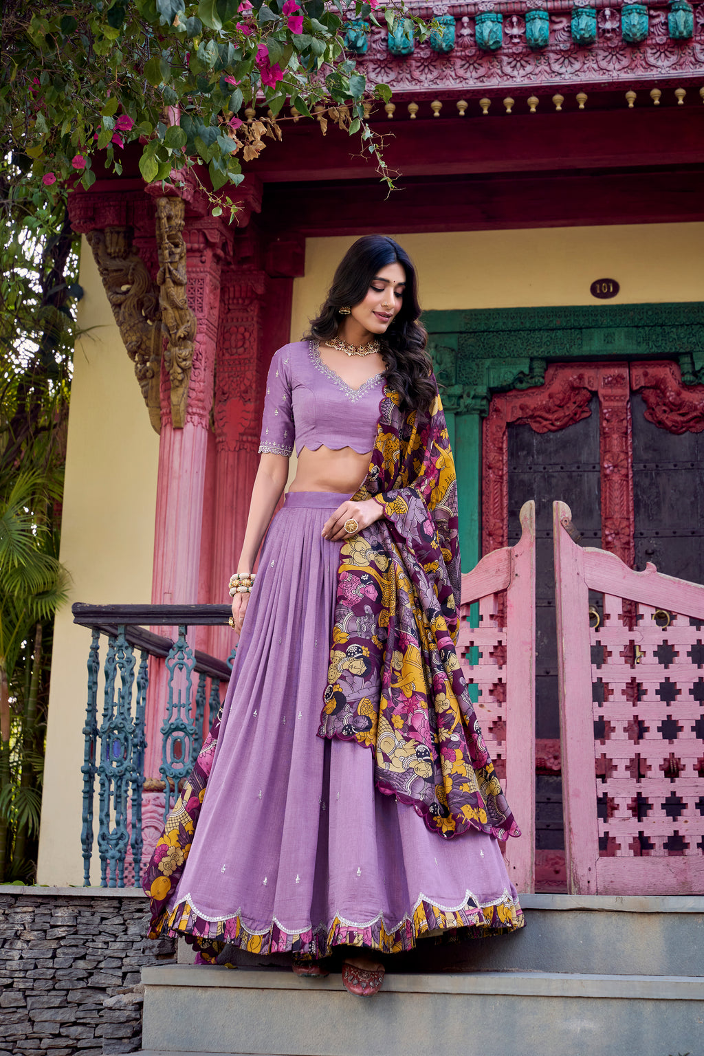 Vichitra Silk Lehenga For Women