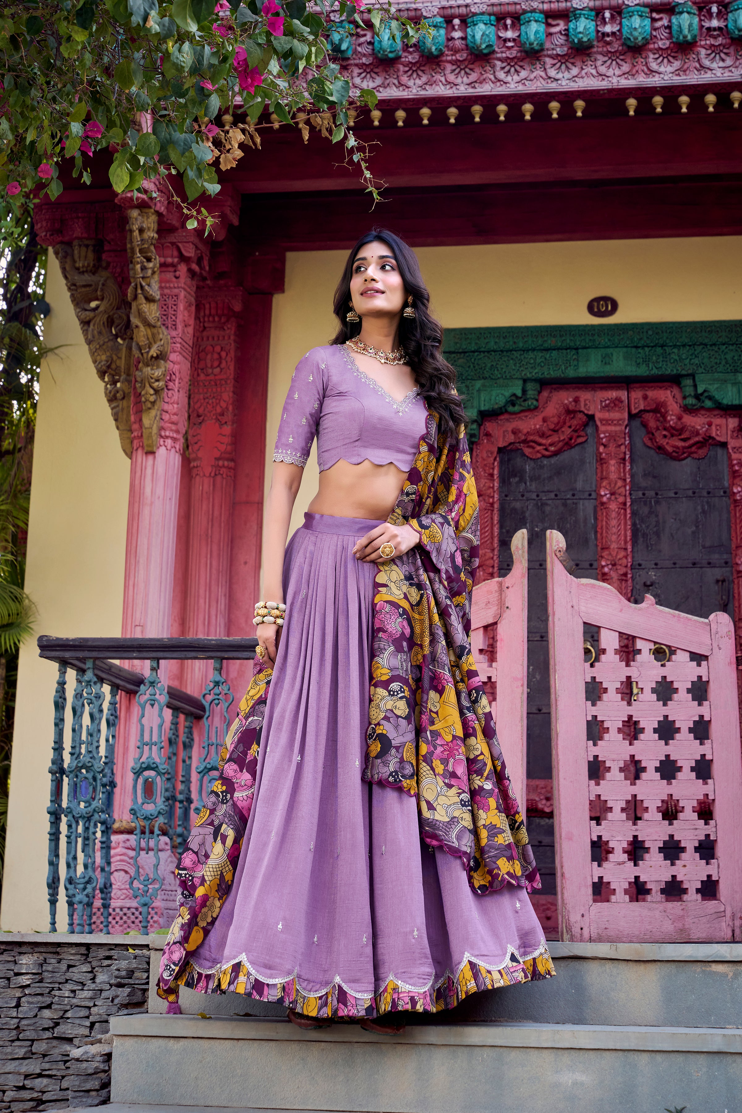 Vichitra Silk Lehenga For Women