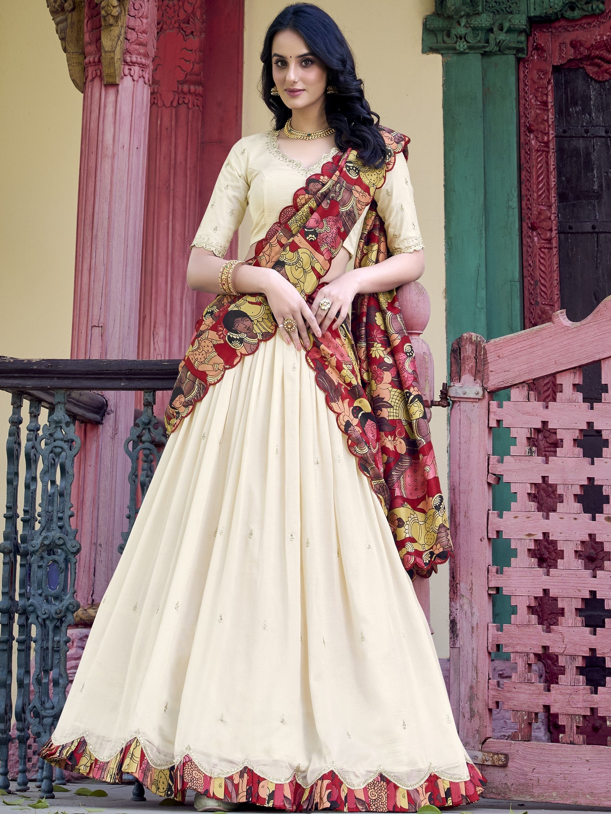 Vichitra Silk Lehenga For Women