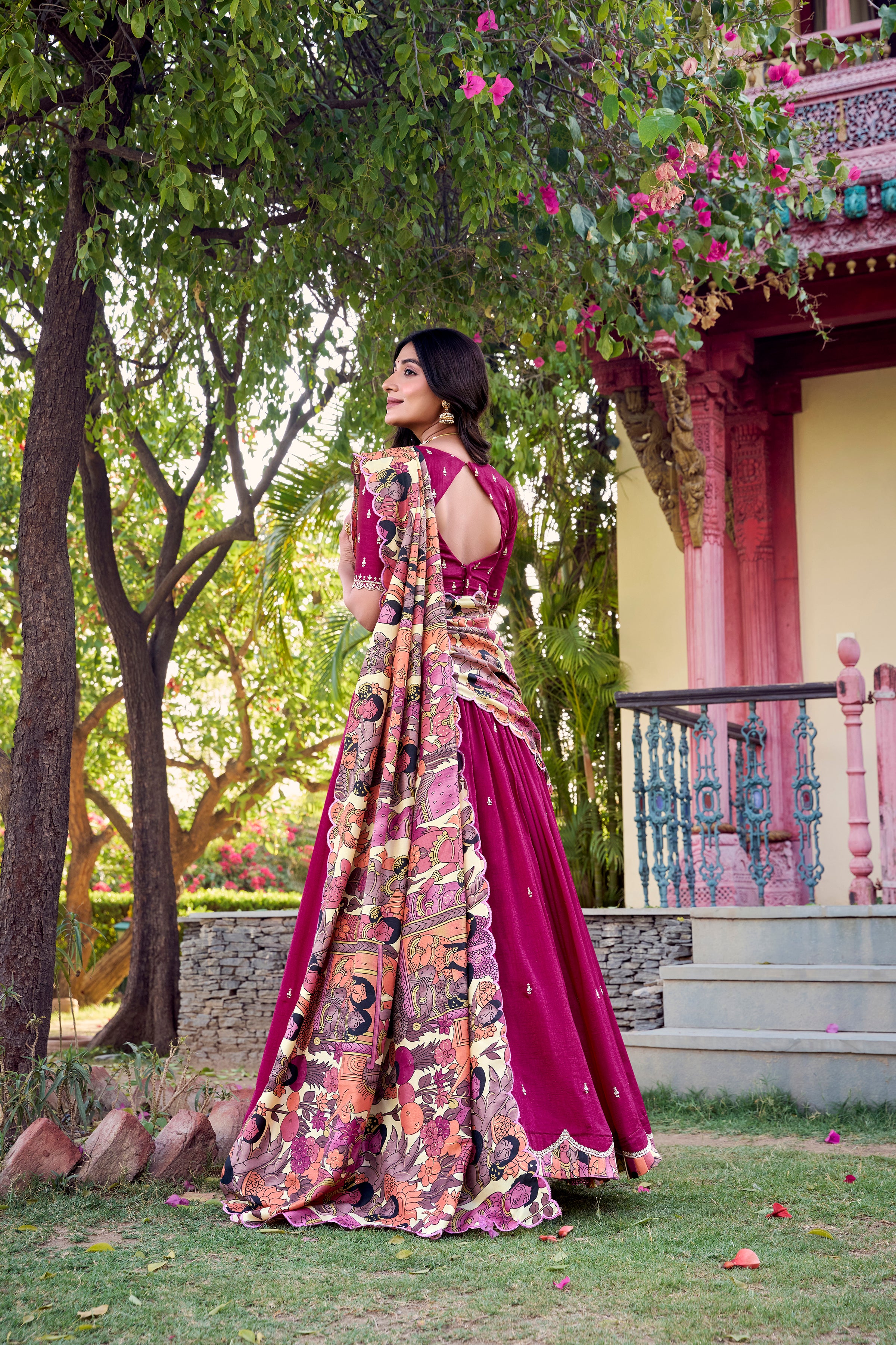 Vichitra Silk Lehenga For Women
