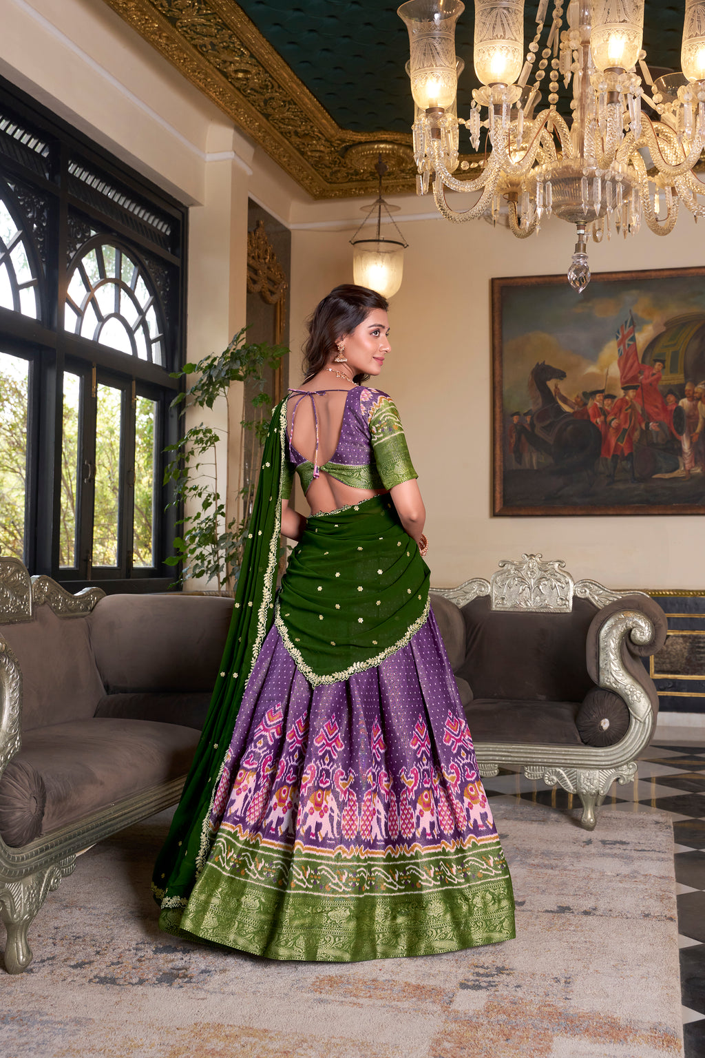 Kanchipuram Printed Lehenga With Georgette Dupatta