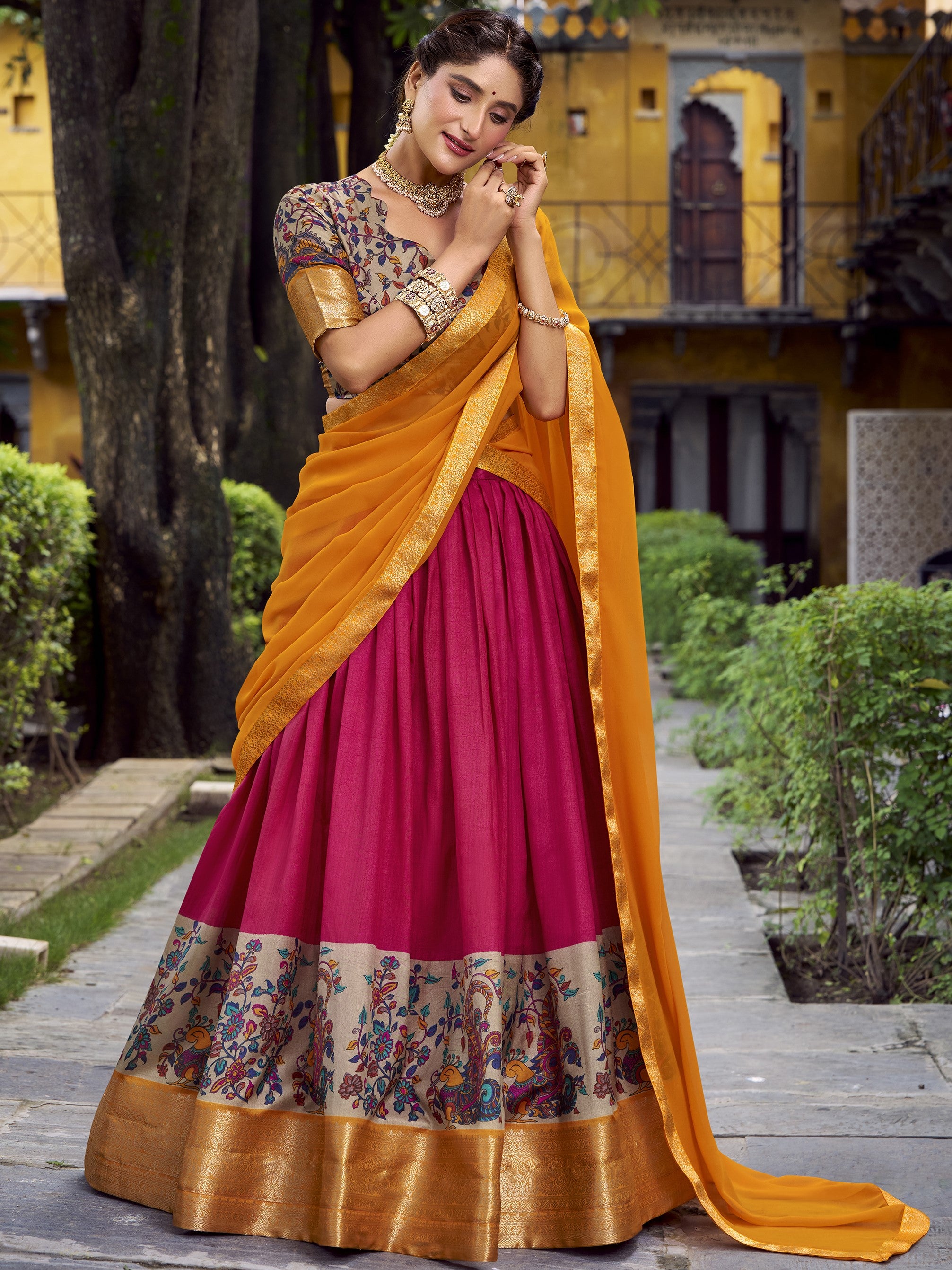 Aastha Silk Printed Lehenga For Women