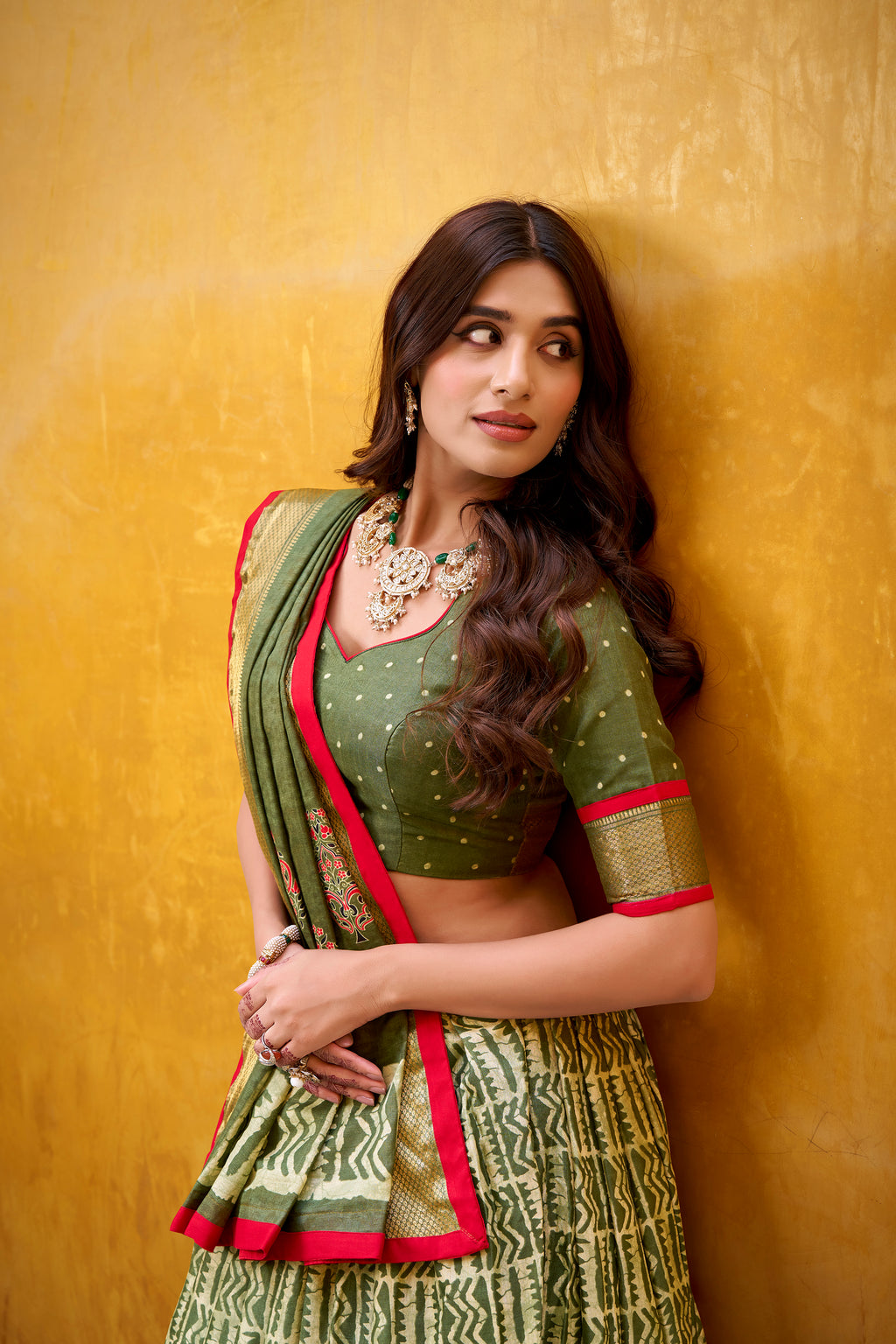 Dola Silk Batik Printed Lehenga With Dupatta