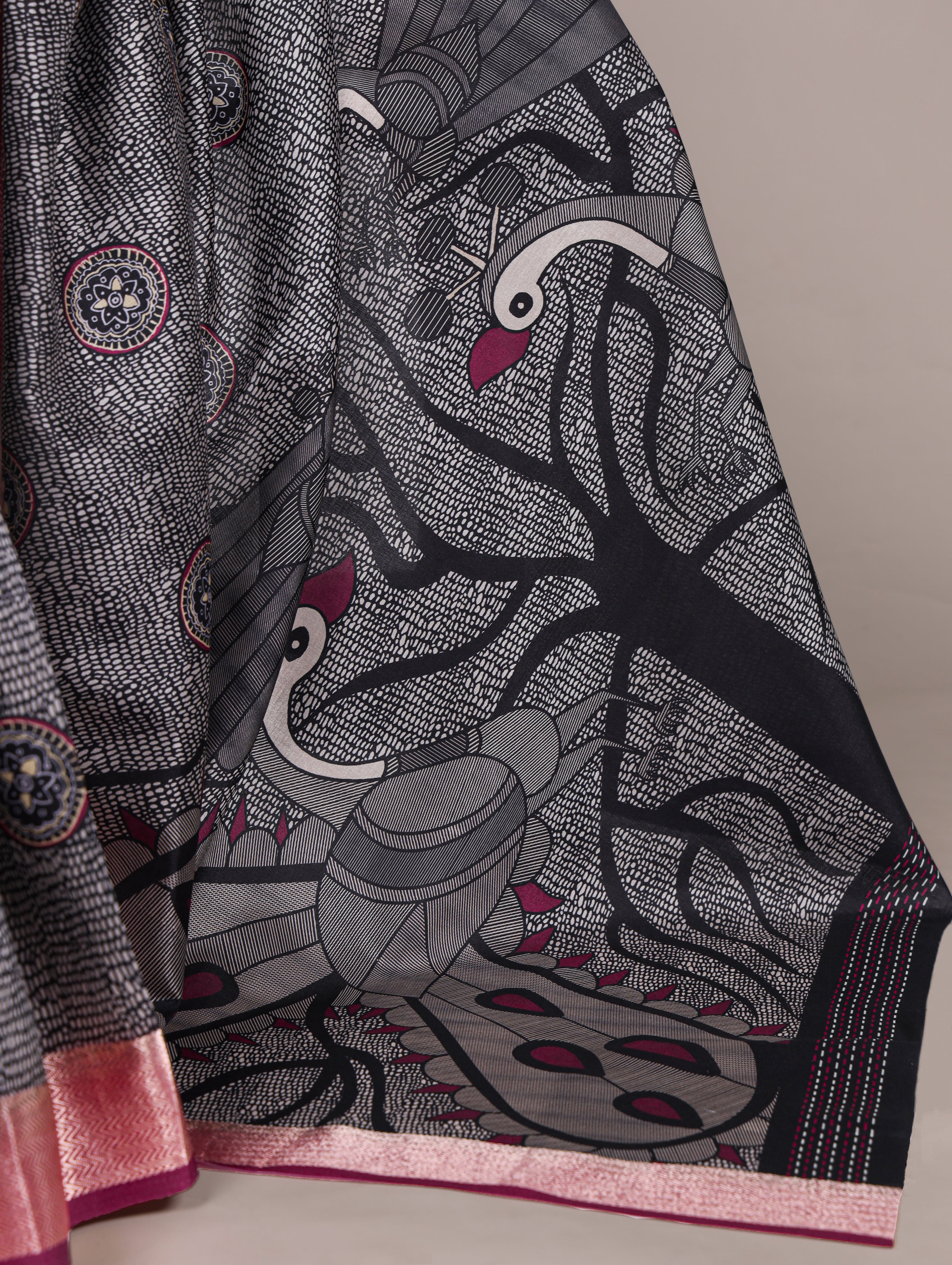 Tussar Silk Printed Saree