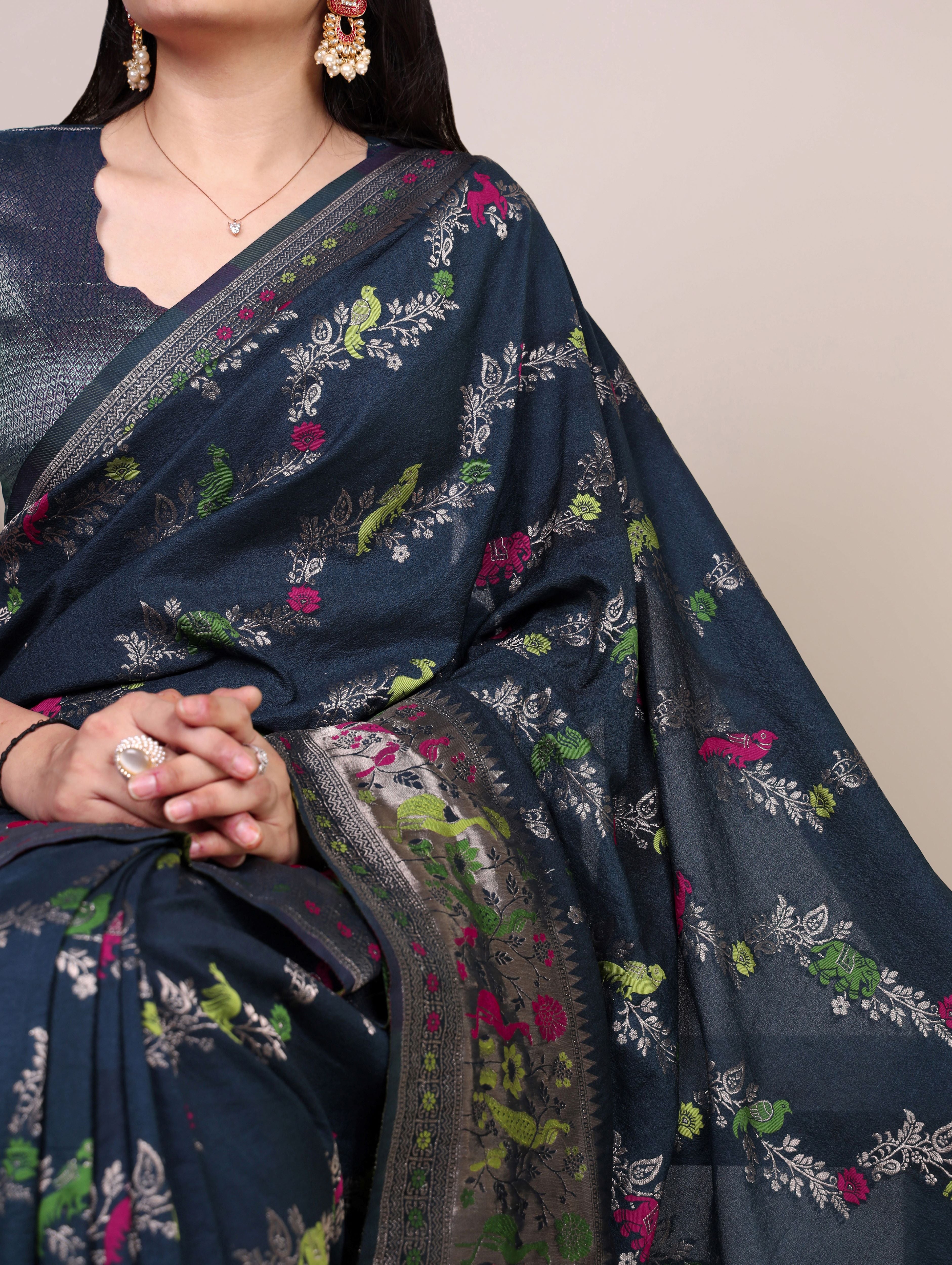 Naylon Weaving Work Saree