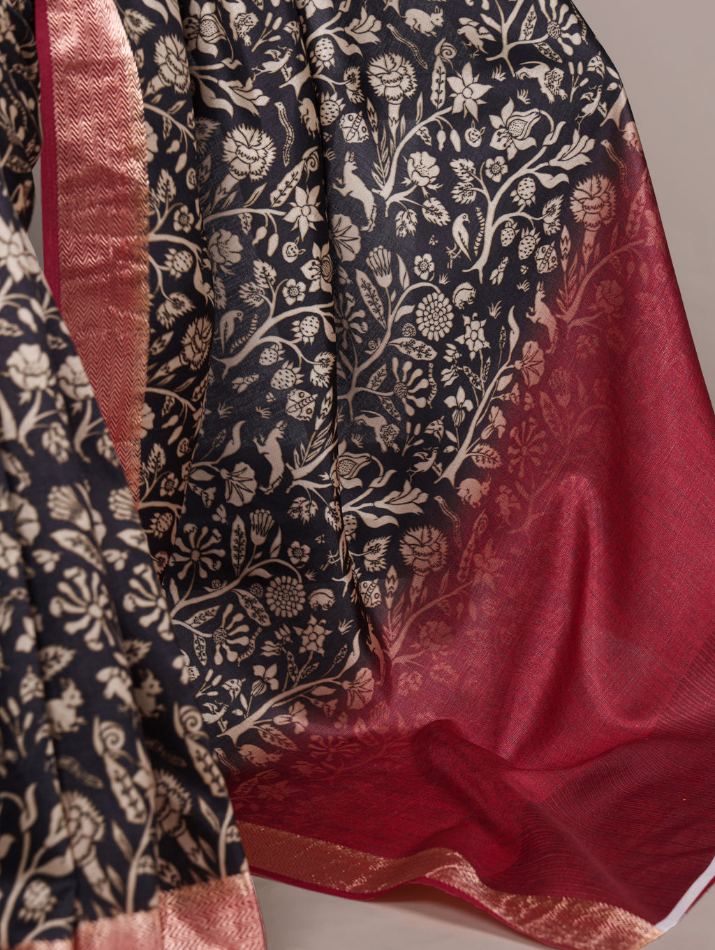 Tussar Silk Printed Saree For Women