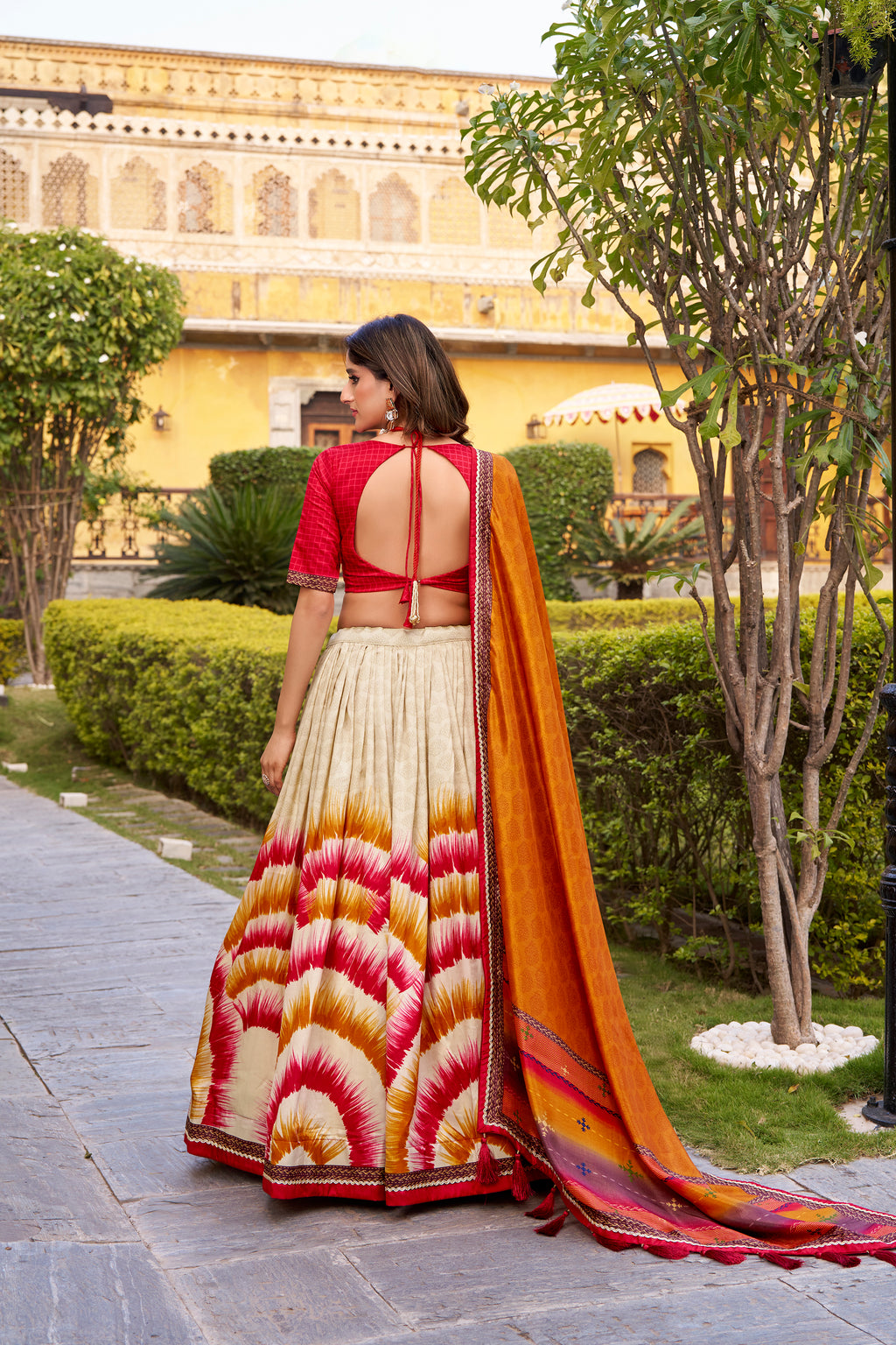 Tussar Silk Printed Lehenga With Dupatta
