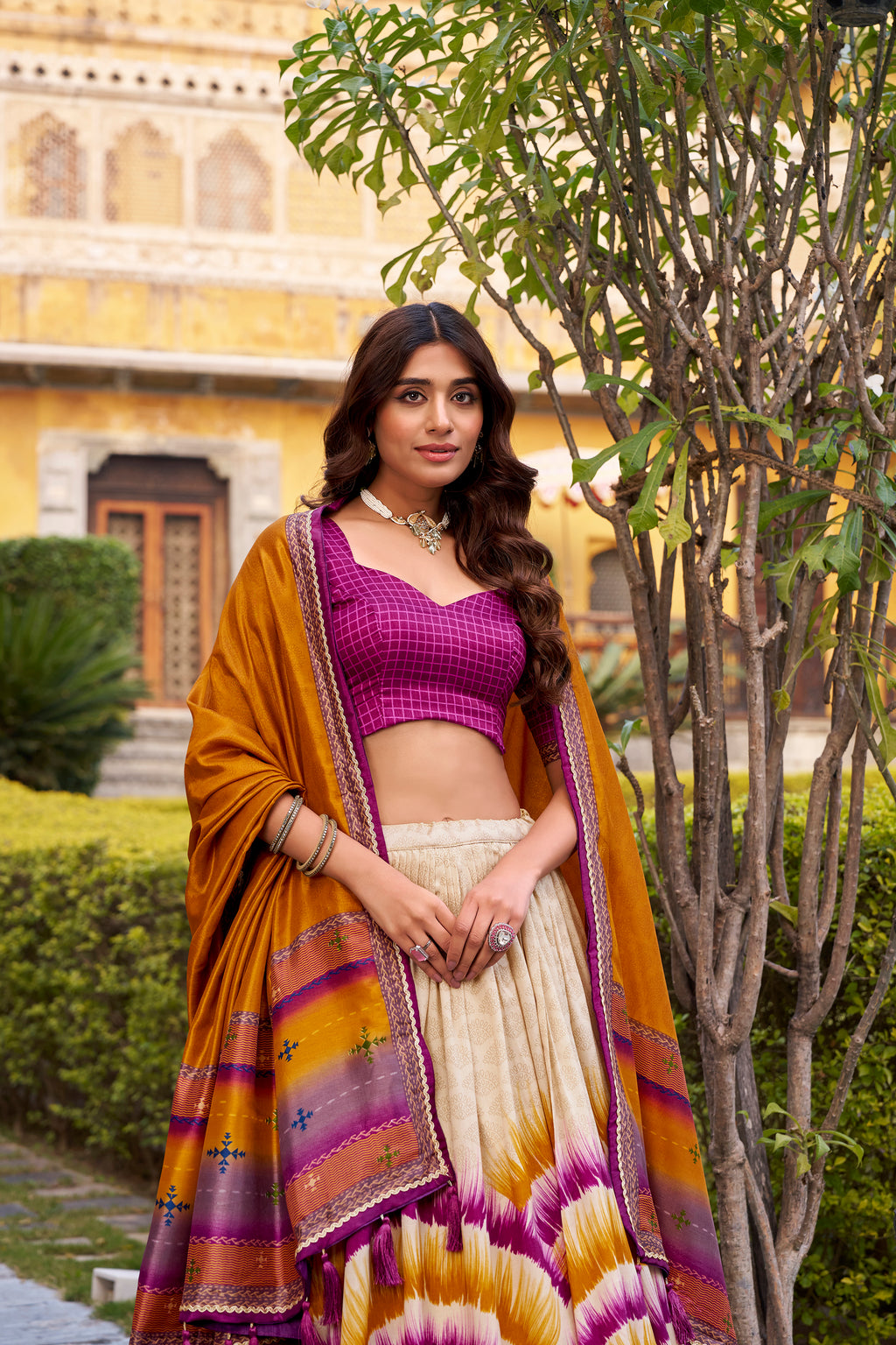 Tussar Silk Printed Lehenga With Dupatta