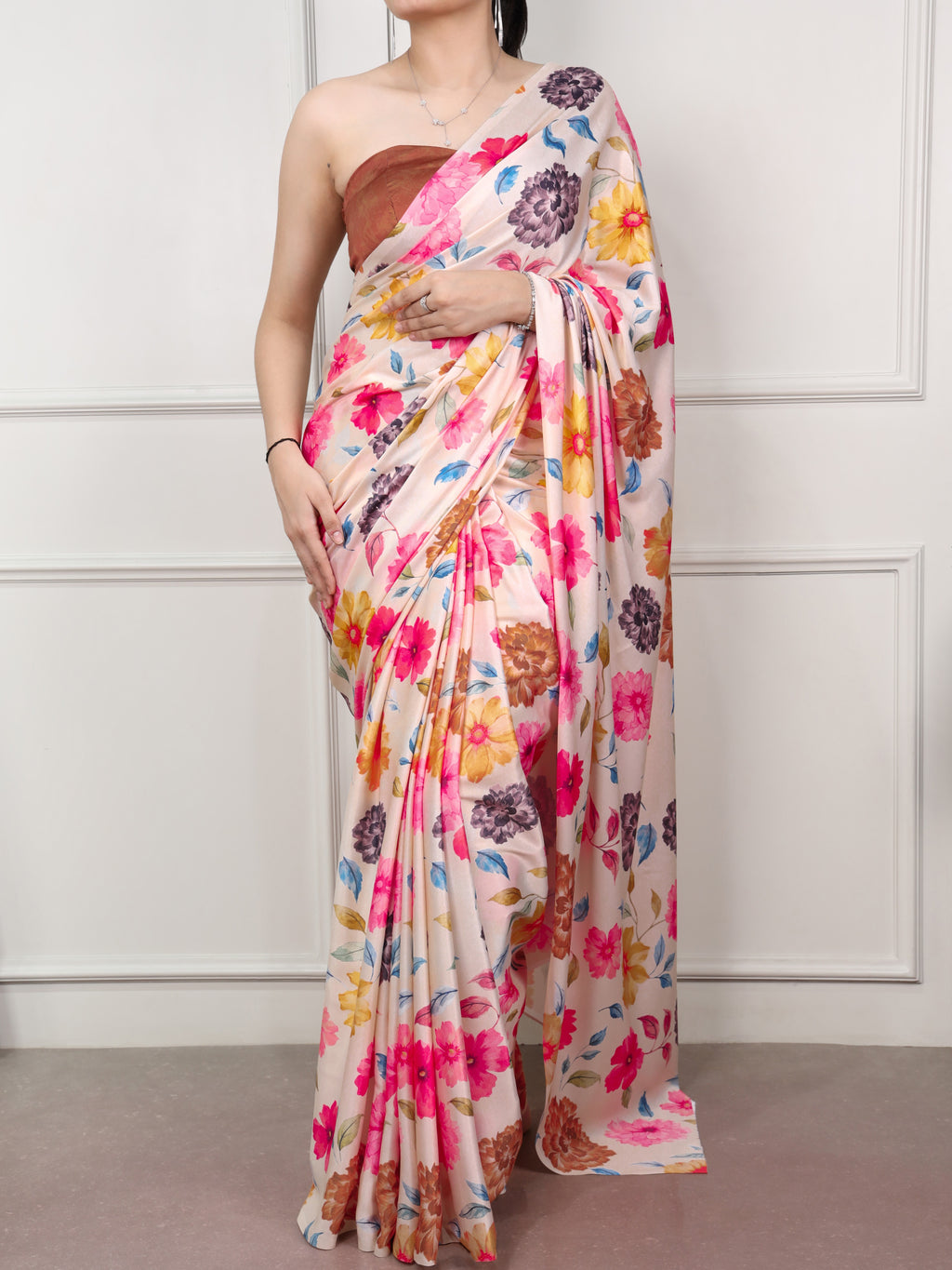 Satin Silk Printed Saree