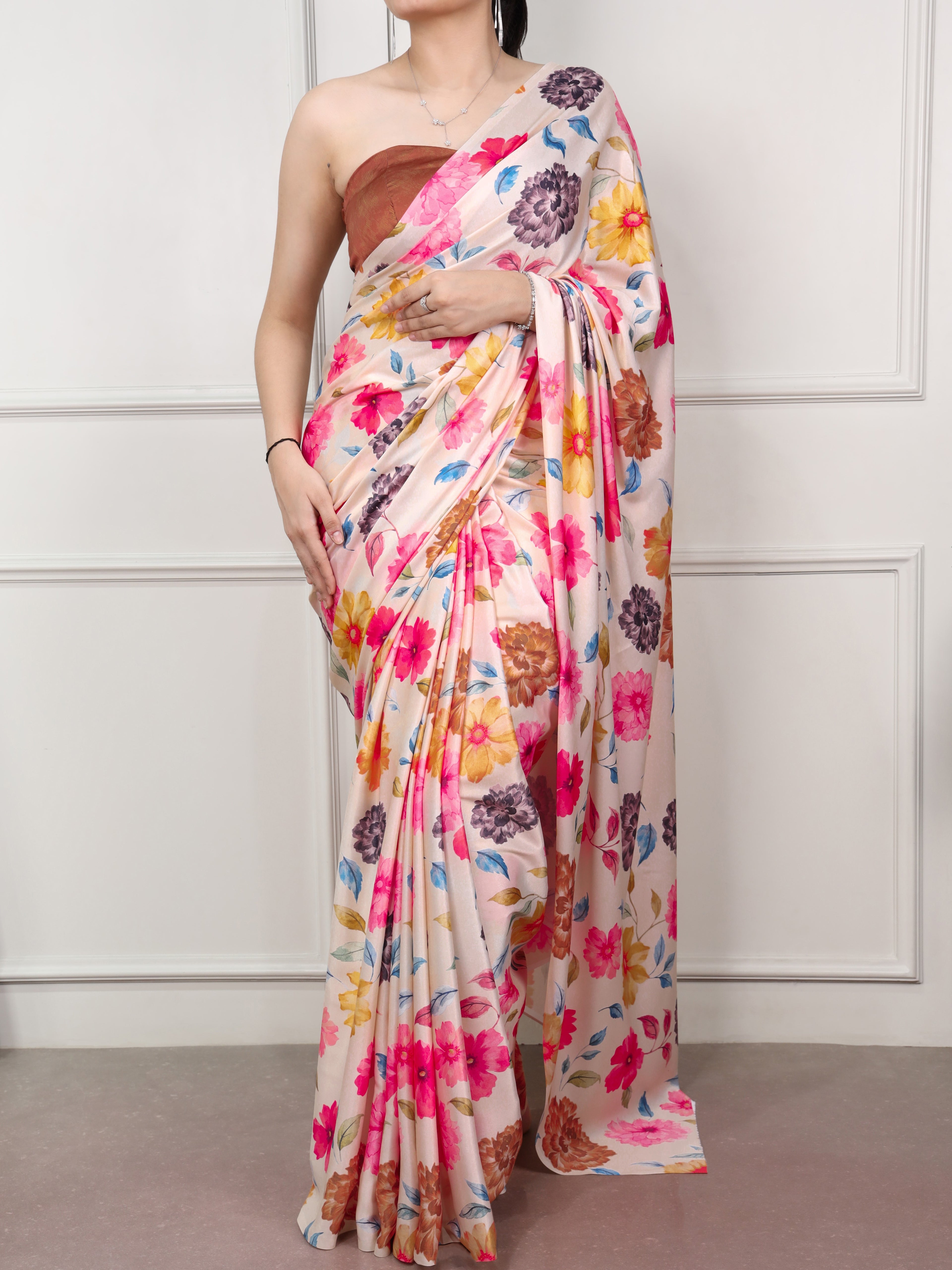 Satin Silk Printed Saree