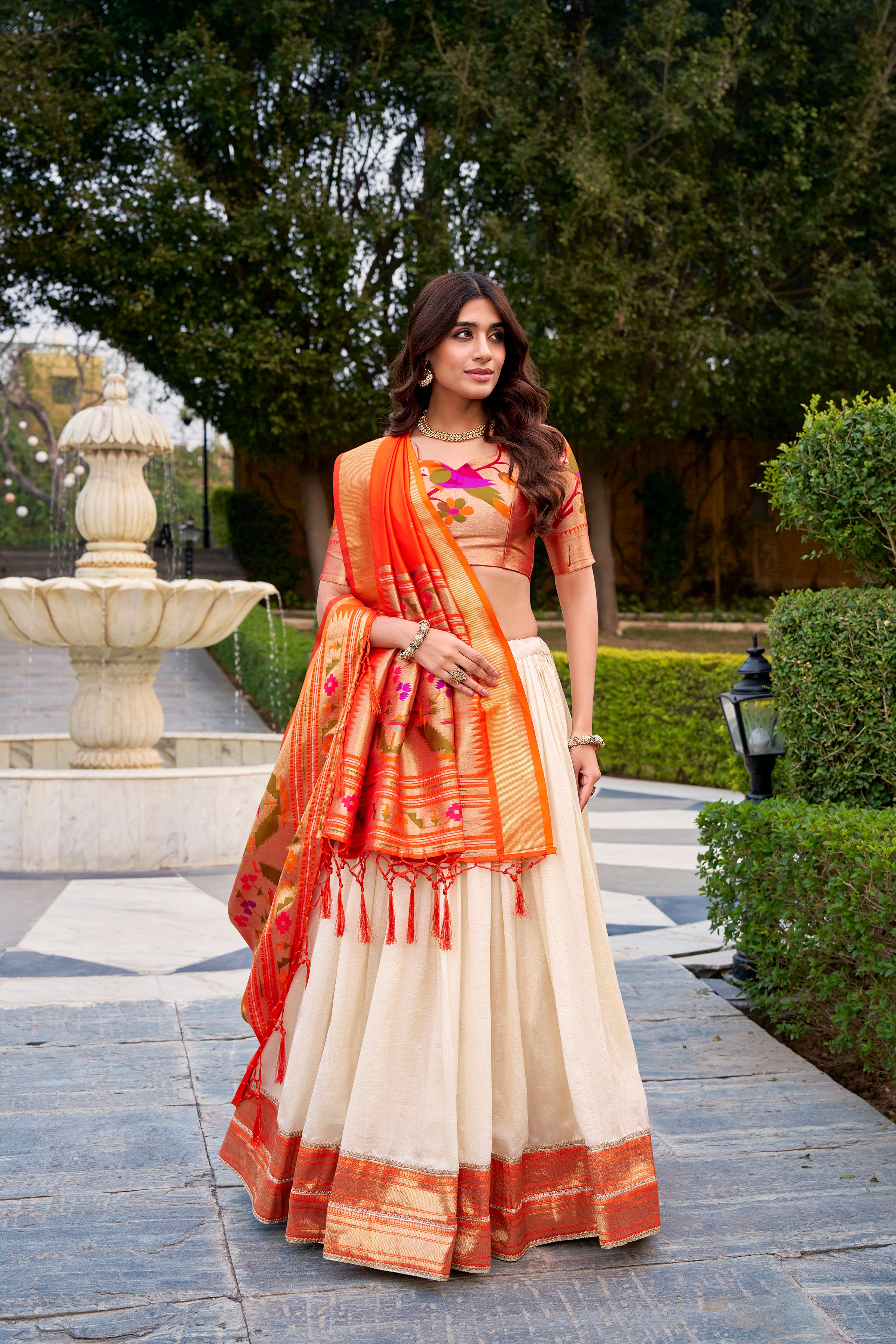Vichitra Silk Zari Weaving Lehenga With Jacquard Silk Dupatta