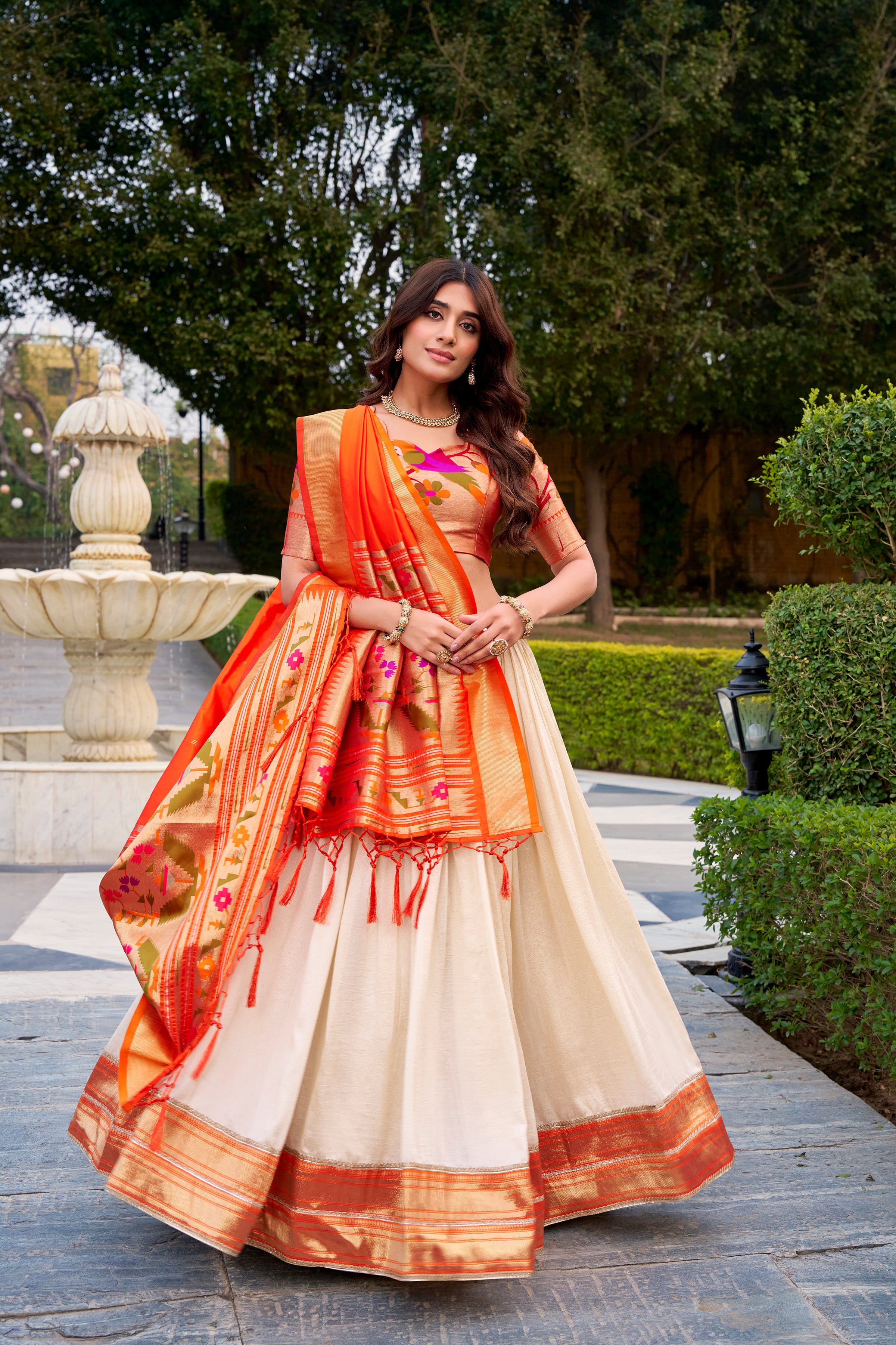 Vichitra Silk Zari Weaving Lehenga With Jacquard Silk Dupatta