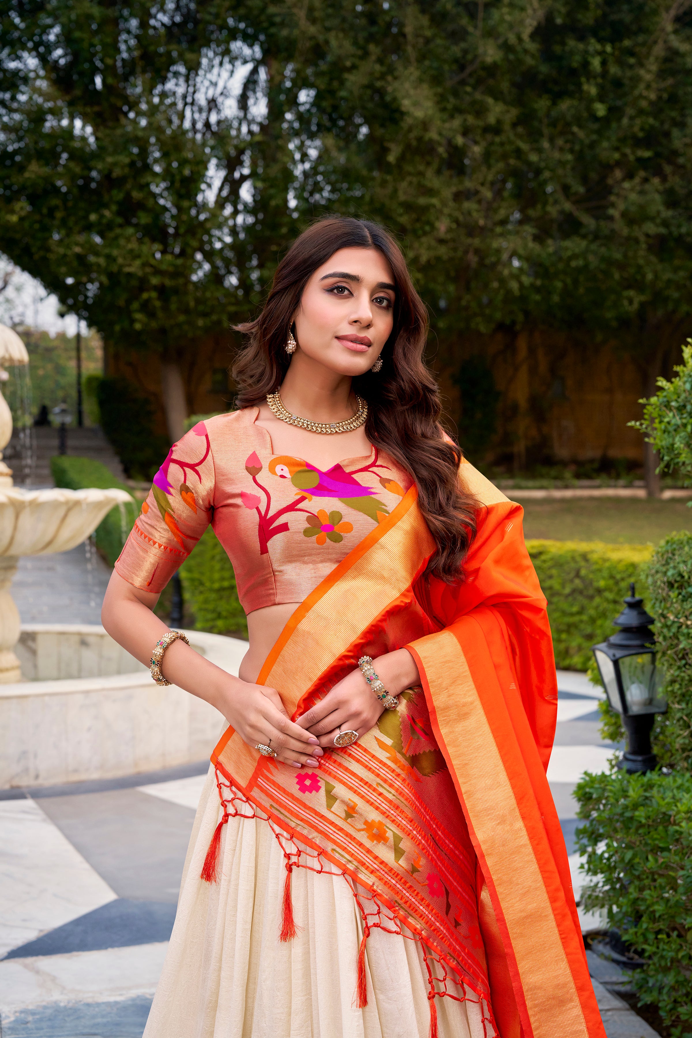 Vichitra Silk Zari Weaving Lehenga With Jacquard Silk Dupatta