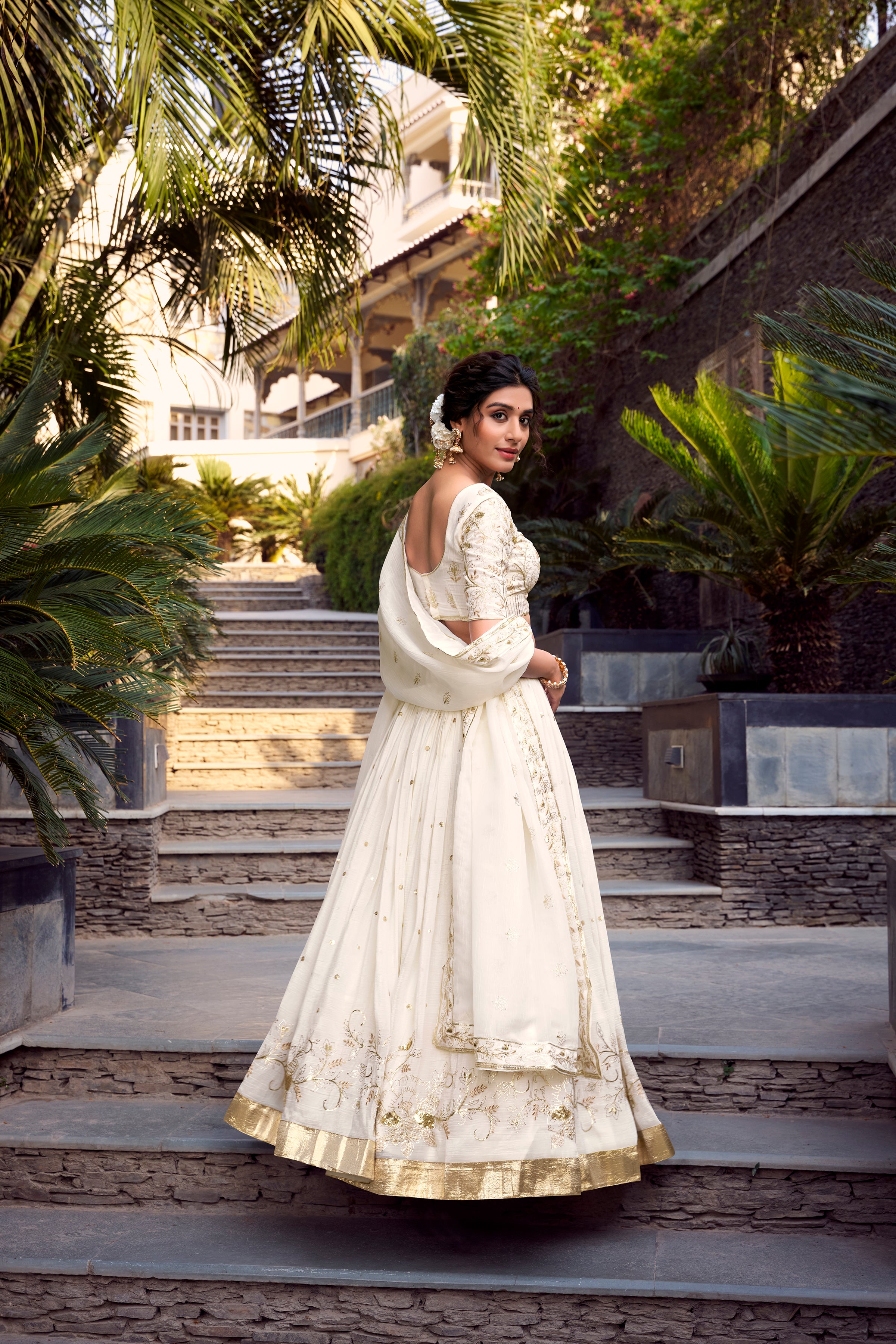 Off White Lehenga For Women