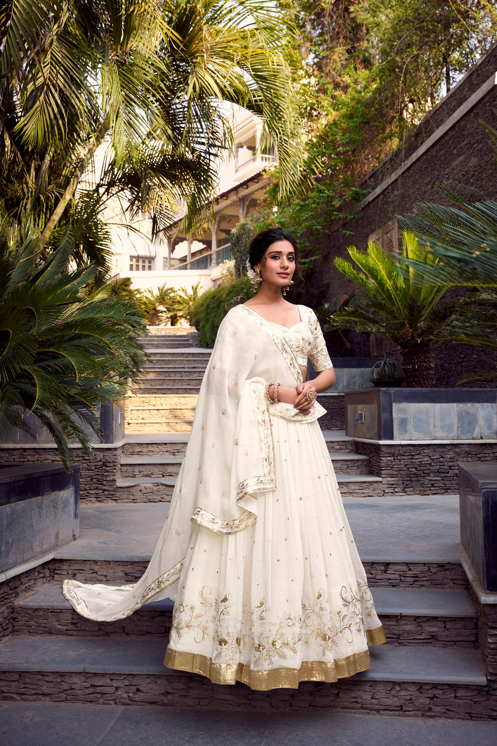 Off White Lehenga For Women