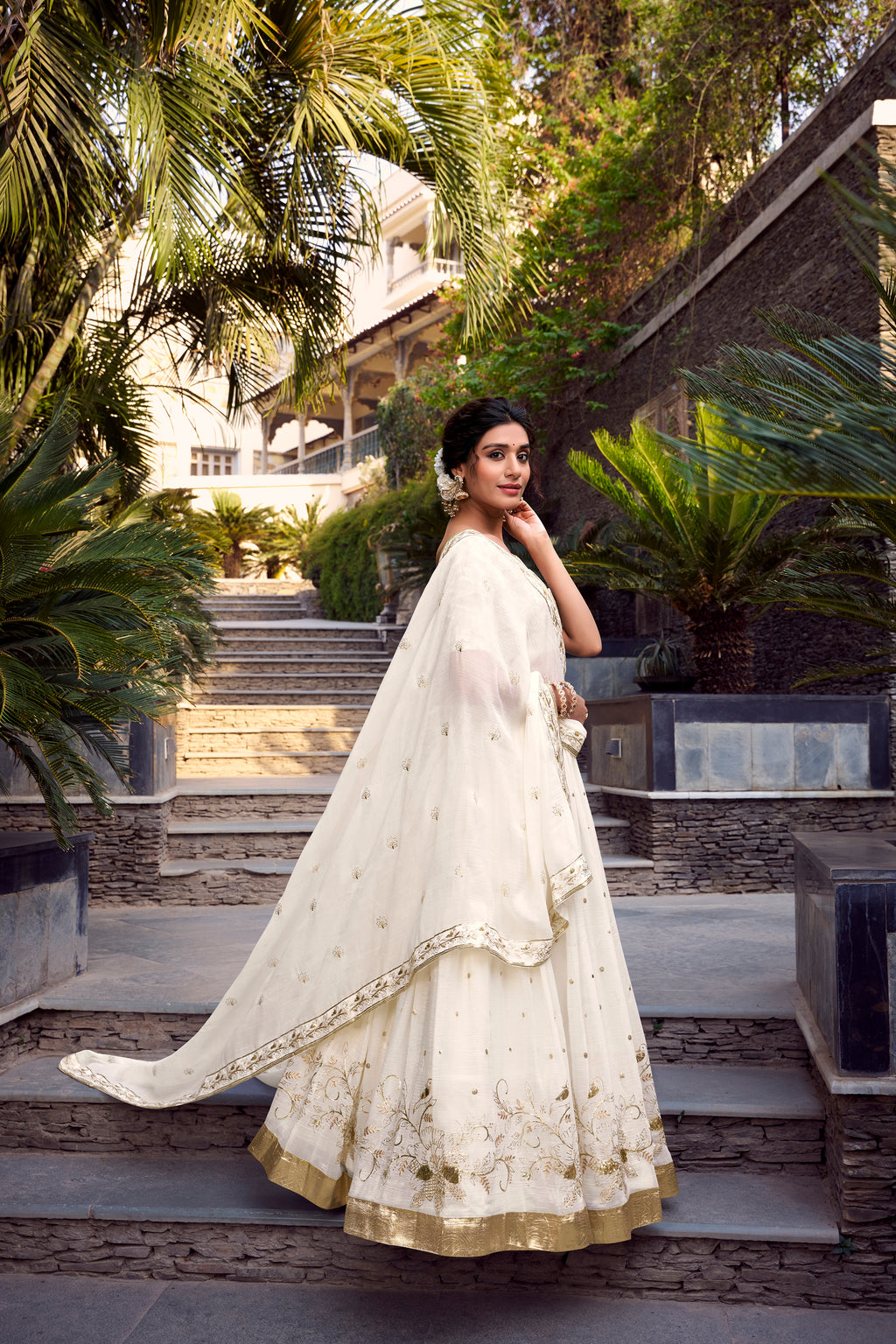 Off White Lehenga For Women