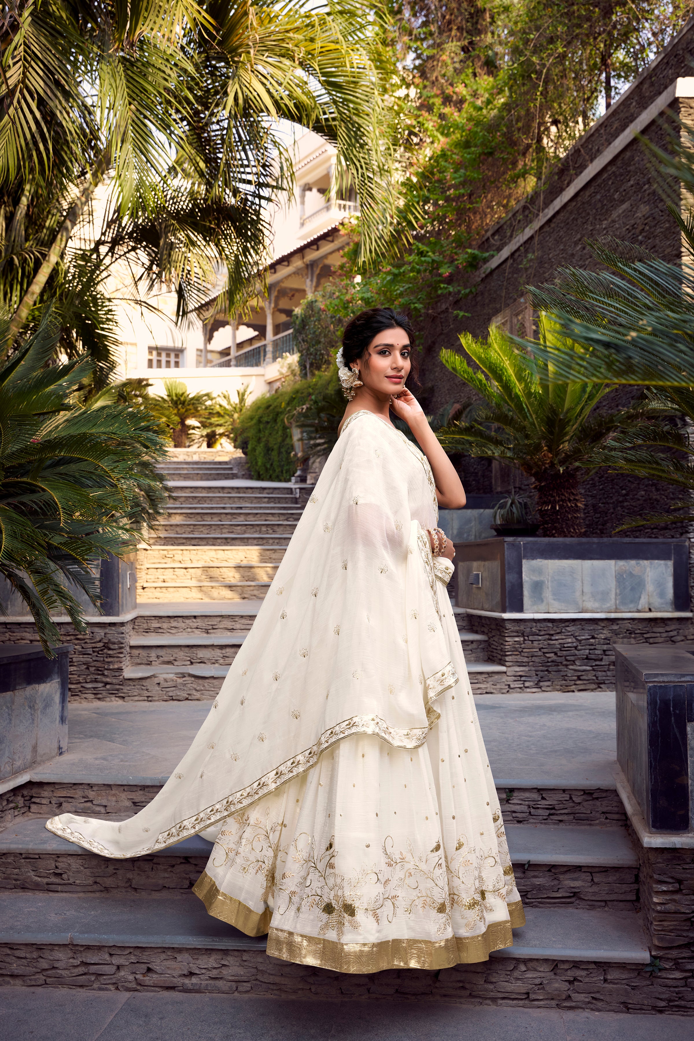 Off White Lehenga For Women